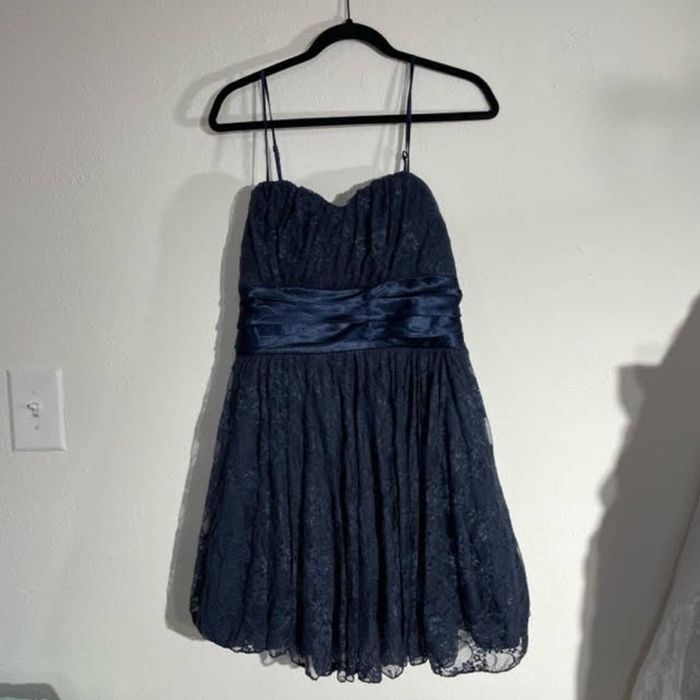 Other Charlotte Russe Navy Blue Lace Strapless Mini Dress Large | Grailed