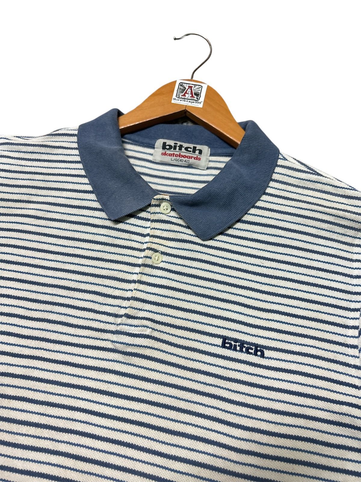Welcome Skateboards ‼️RARE‼️VINTAGE BITCH SKATEBOARDS STRIPED POLO TEE💥 Size US L / EU 52-54 / 3 - 5 Thumbnail