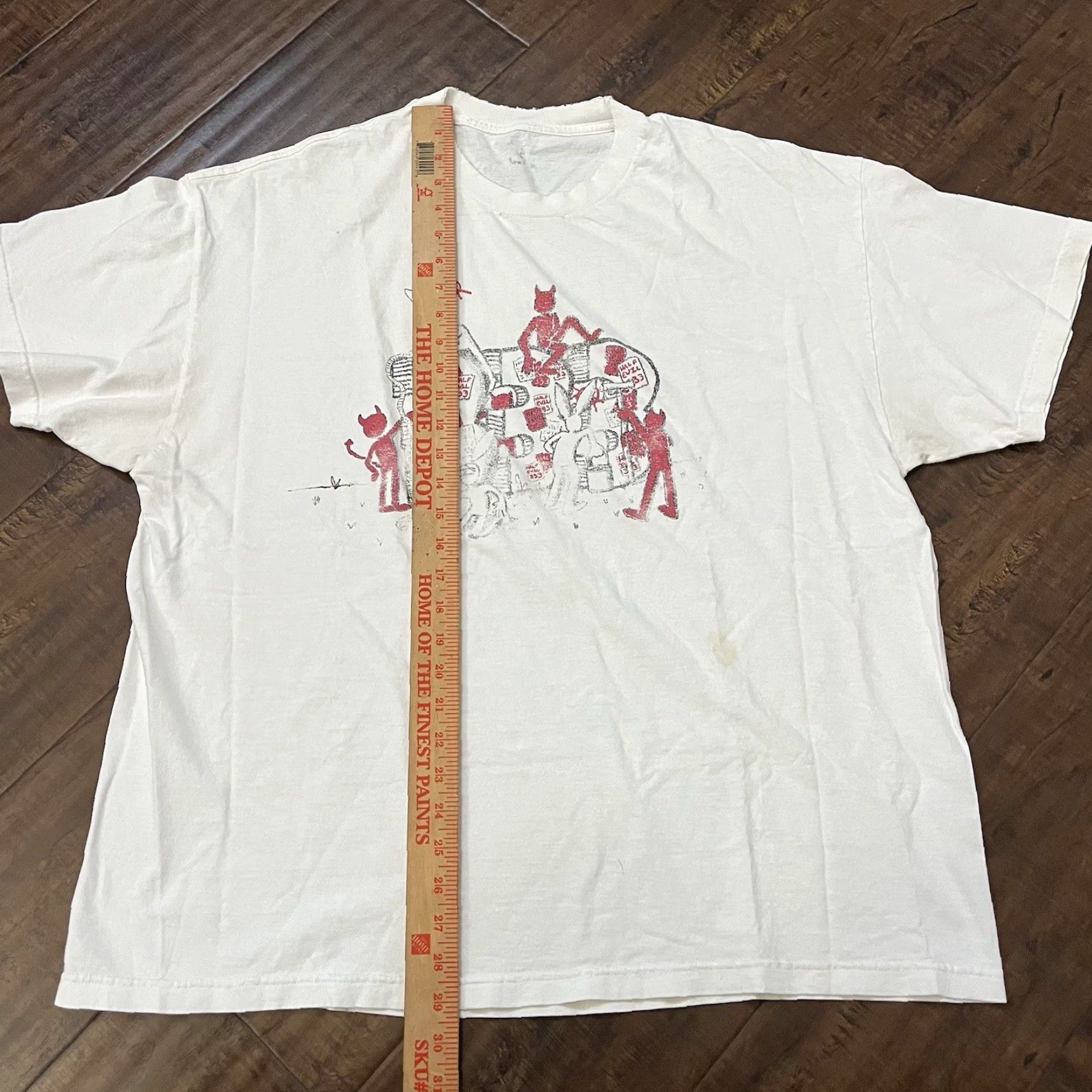 Half Evil Half Evil Anarchy Devil Logo T-Shirt Mens XL White Streetwear Size US XL / EU 56 / 4 - 7 Thumbnail