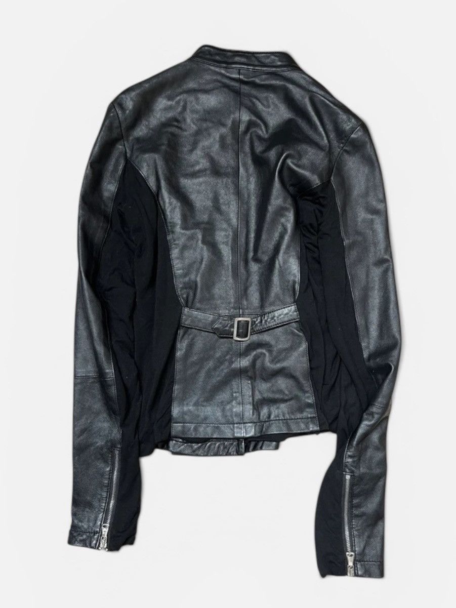 Armani Archive Asymmetrical Snap-Button Leather Jacket