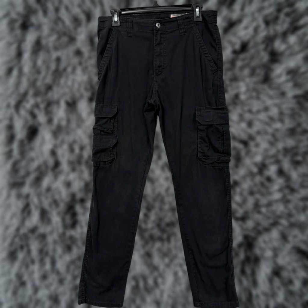 Wrangler Wrangler Cargo Pants Mens 30x30 Black Regular Taper Stretch Workwear Size US 30 / EU 46 - 1 Thumbnail