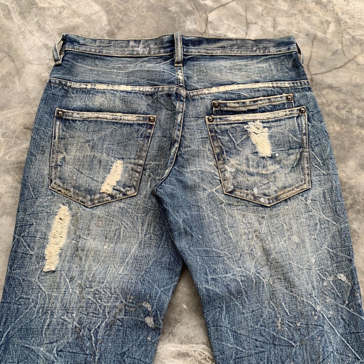 Le Grande Bleu (L.G.B.) Crazy Midas Glitter Paint Splatter ifsix LGB Flared Jeans Size US 31 - 12 Thumbnail
