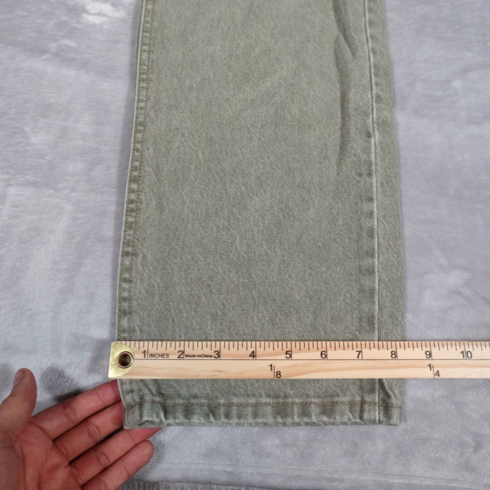 Denime VINTAGE Denim Riders Jeans Mens 35x30 Green Made In USA Regular Fit Cotton Size US 35 - 6 Thumbnail