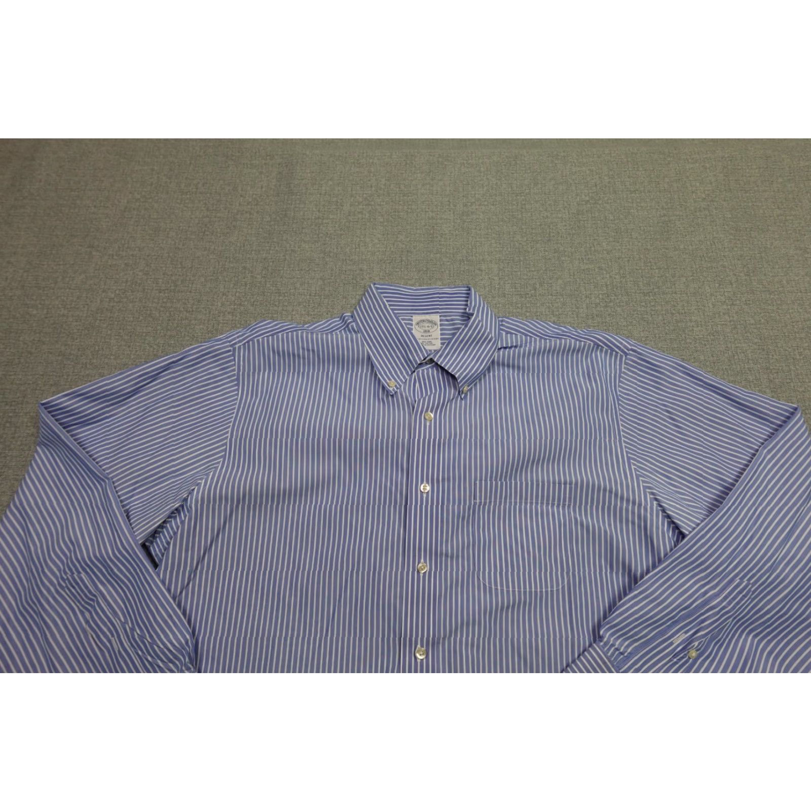 Brooks Brothers Brooks Brothers Button-Up Shirt Mens 17.5 Blue Regent Check Button-Down Collared Non-Iron Casual Size 48R - 3 Thumbnail