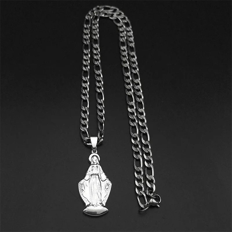 Jewelry Virgin Mary Pendant Charms Necklace Emblem Size ONE SIZE - 4 Thumbnail