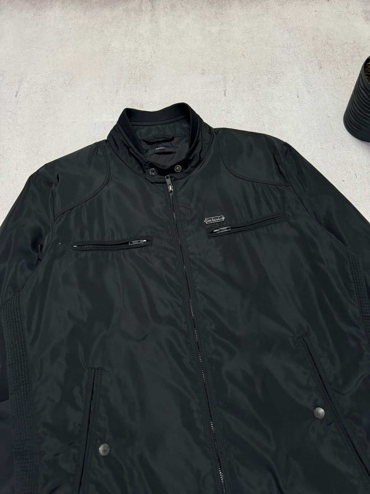 Diesel × Japanese Brand Vintage Diesel Jacket Windbreaker Black Avant-Garde Y2K 90s Size US L / EU 52-54 / 3 - 4 Thumbnail