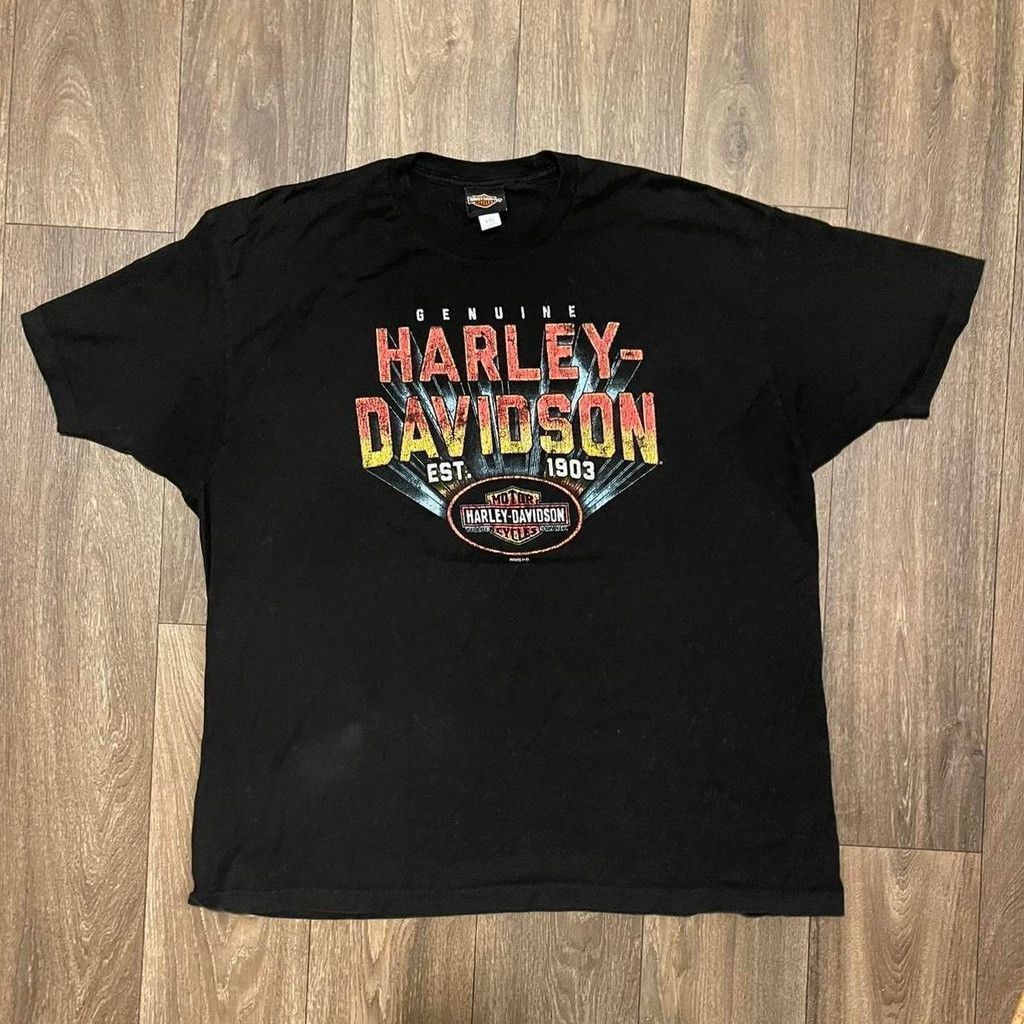 Harley Davidson Harley Davidson vtg black and orange graphic tee size XL Size US XXL / EU 58 / 5 - 1 Thumbnail