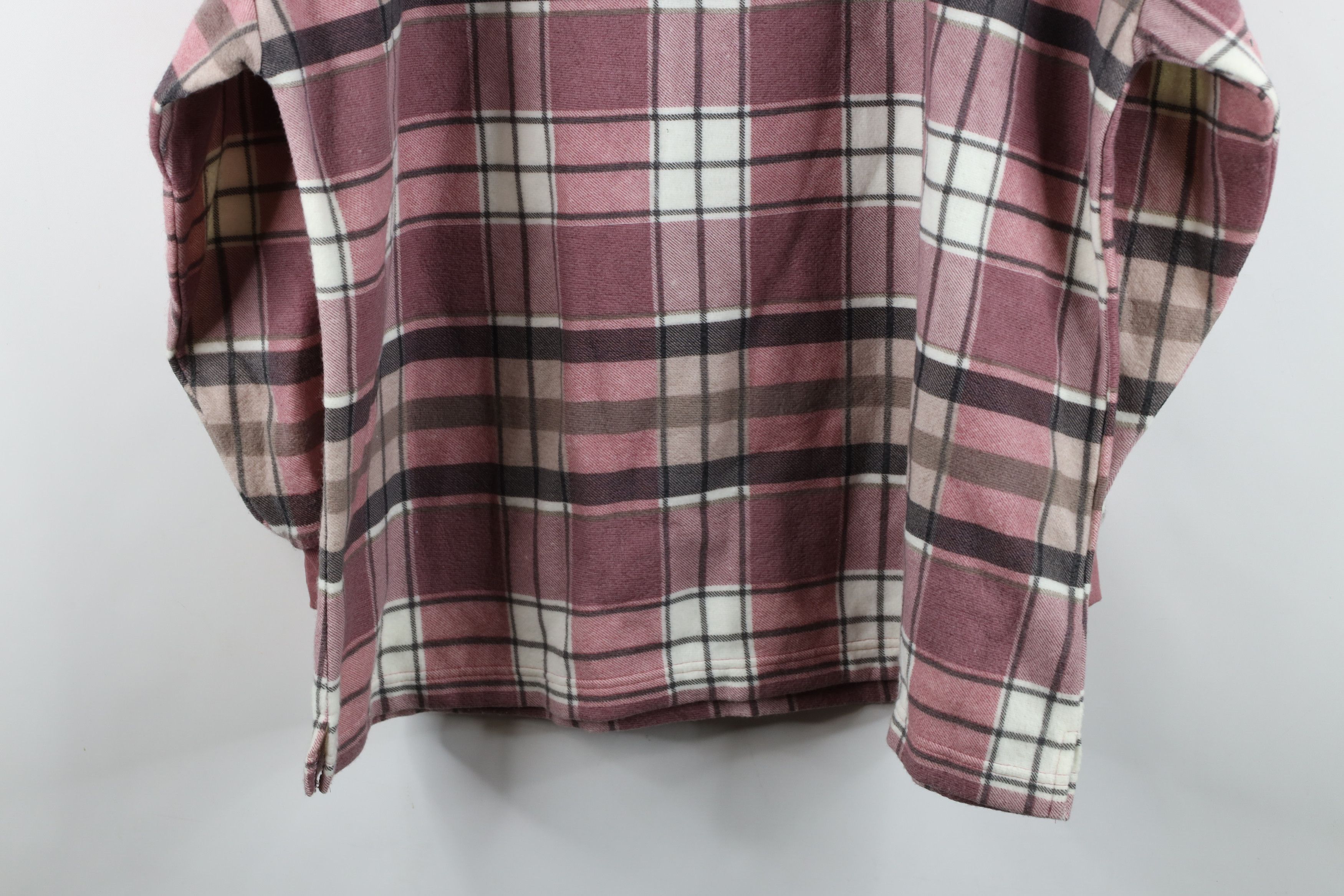 Vintage Vintage 90s Streetwear Mock Neck Sweatshirt Pink Plaid Size 3XL / US 20-22 - 11 Thumbnail