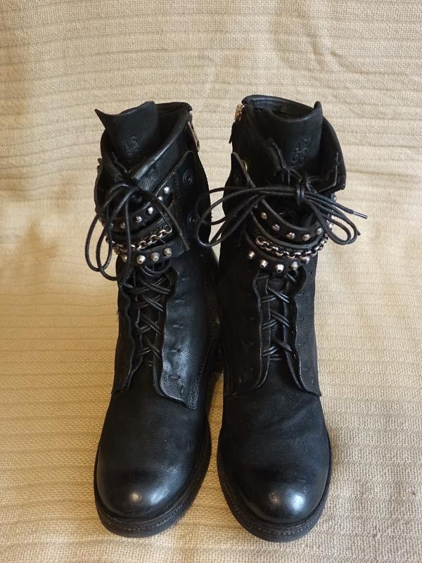 A S 98 Vintage Leather Cowboy Boots Western Shoes A.s. 98 Style in Black, Men's