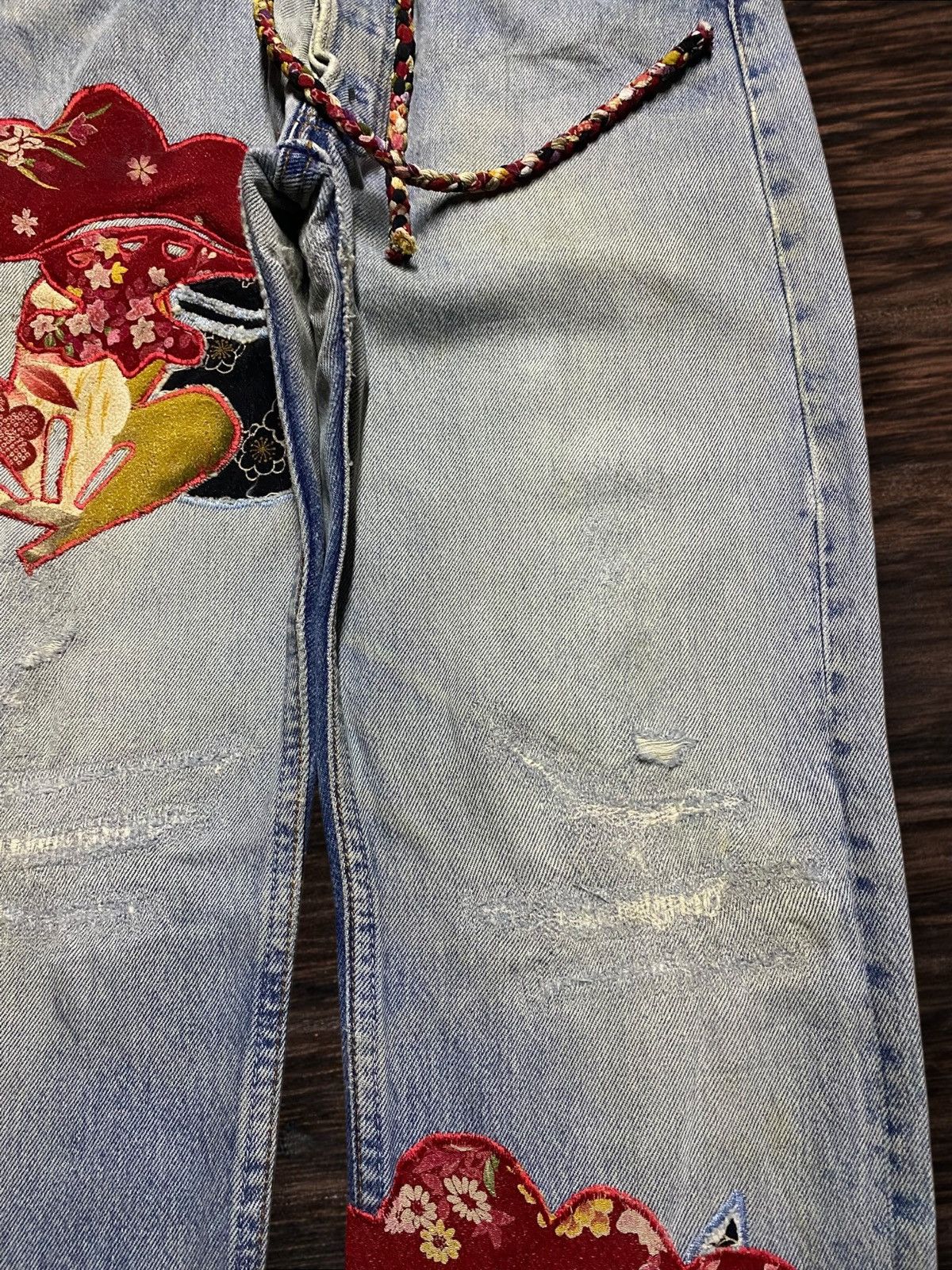 Kapital Vintage Japanese Brand Embroidery Diary Streetwear Jeans Size US 29 - 8 Thumbnail