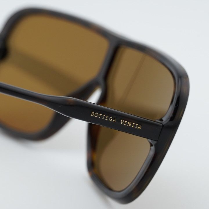 Bottega Veneta Bottega Veneta BV0167S 003 Sunglasses Havana Shield Frame Size ONE SIZE - 7 Thumbnail