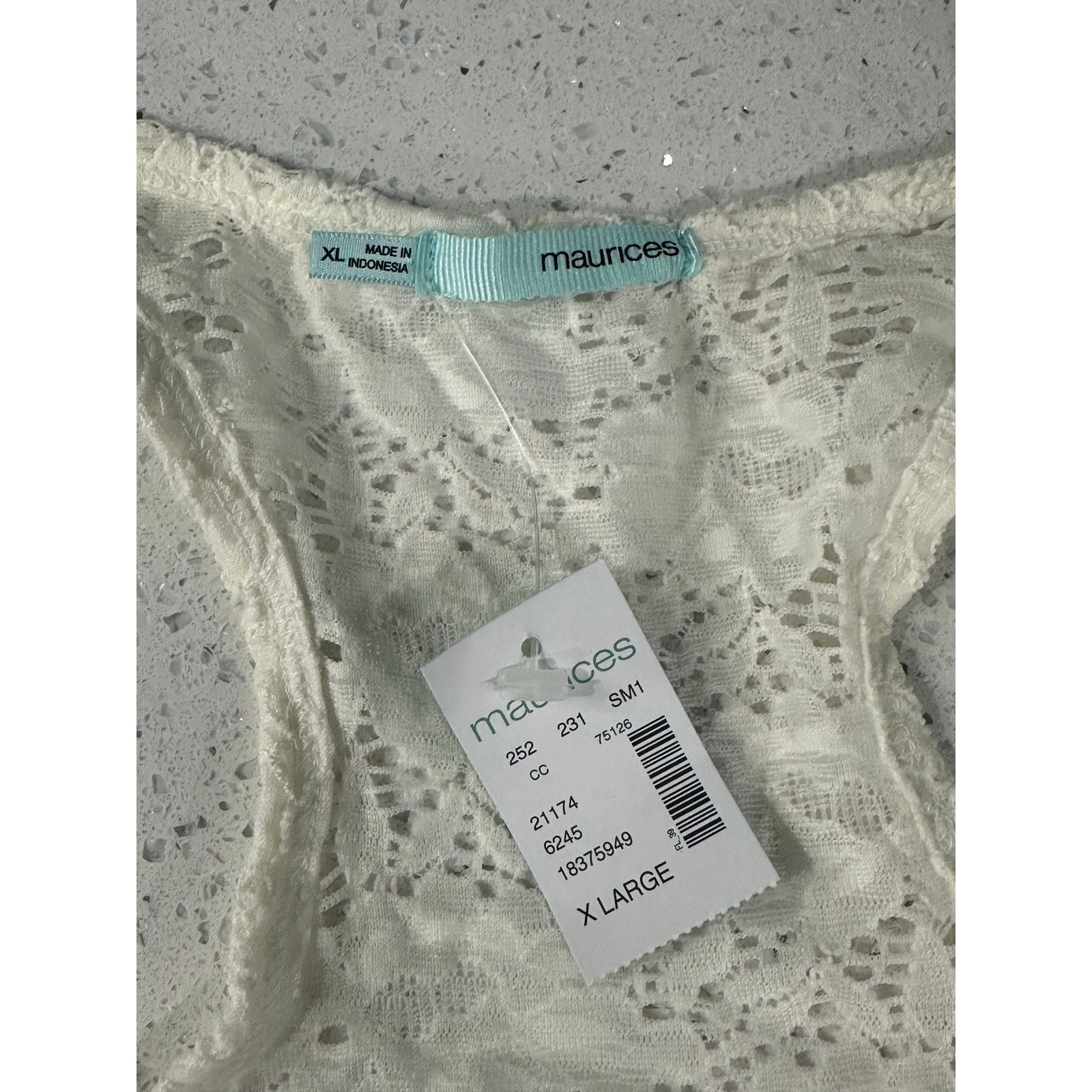 Other Maurices women Sz XL Tank Top Lace White Overlay Semi Sheer Size XL / US 12-14 / IT 48-50 - 2 Thumbnail