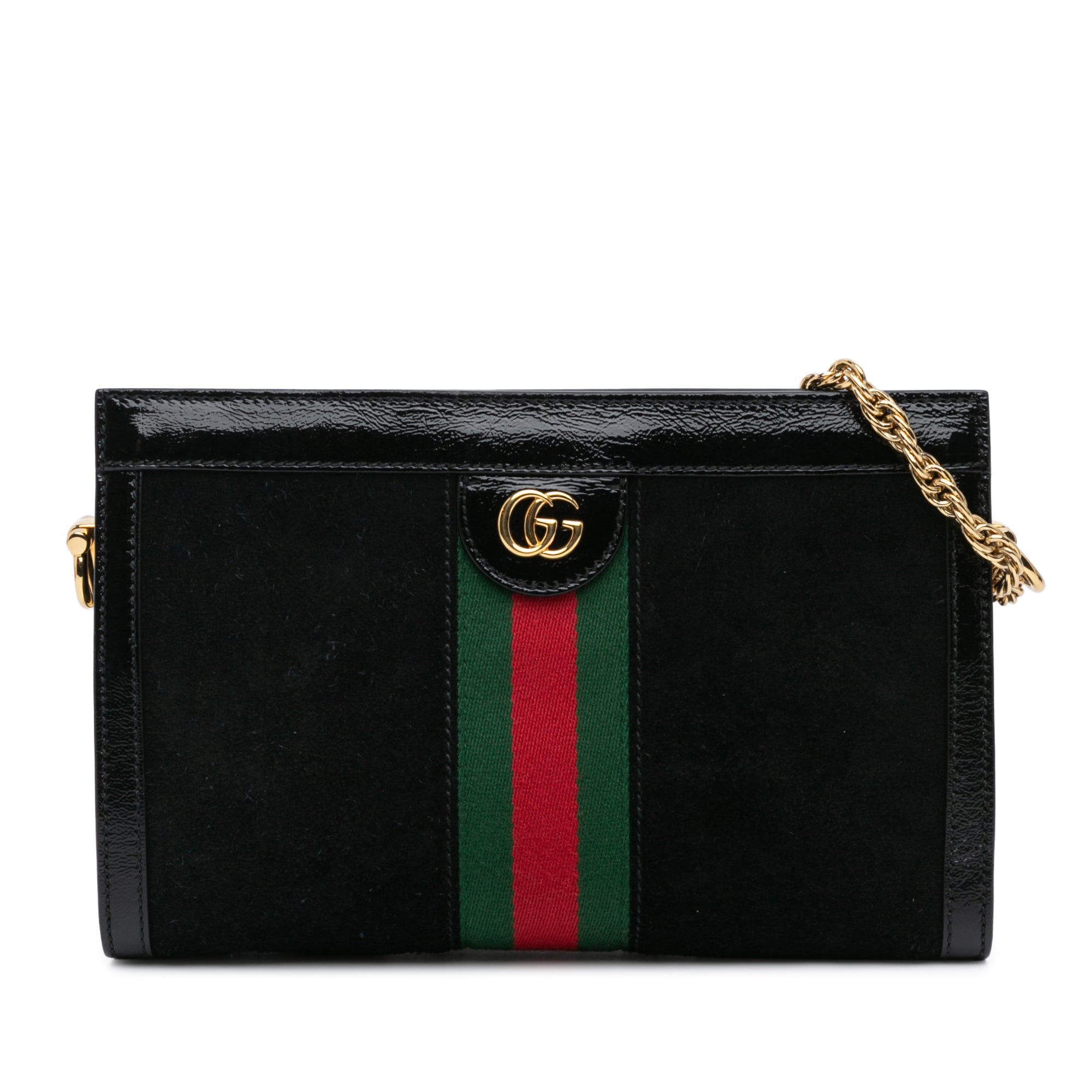 Gucci Gucci Small Suede Ophidia Chain Crossbody Black Size ONE SIZE - 1 Thumbnail