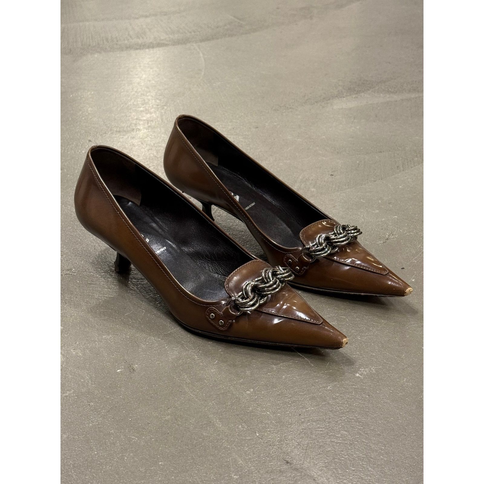 Prada 2000s Prada chain link heels Size US 8.5 / IT 38.5 - 1 Thumbnail