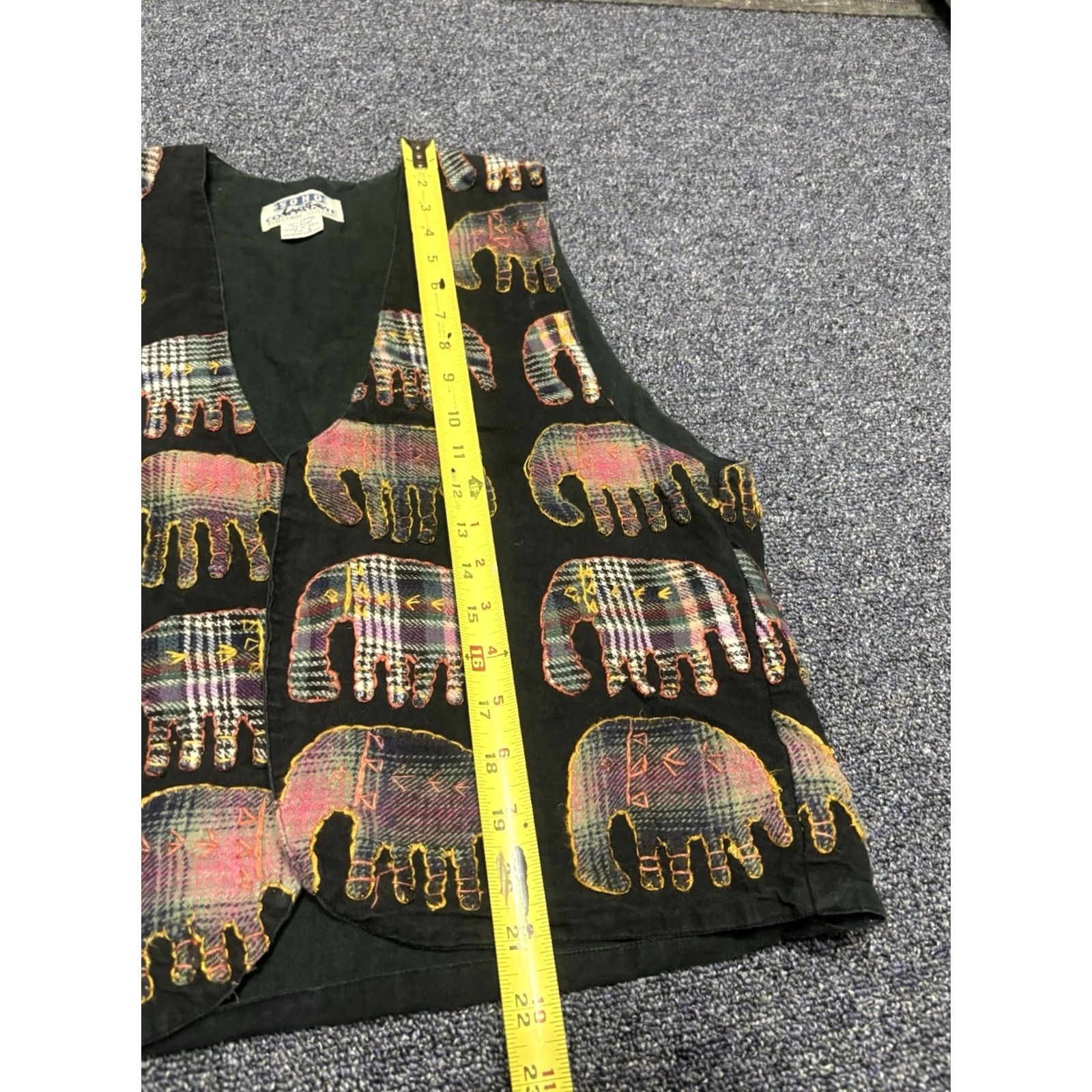 Vintage VINTAGE SOHO Vest Black S Elephant Patchwork Hippie Boho Open Indie Animals 80s Womens Size S / US 4 / IT 40 - 4 Thumbnail