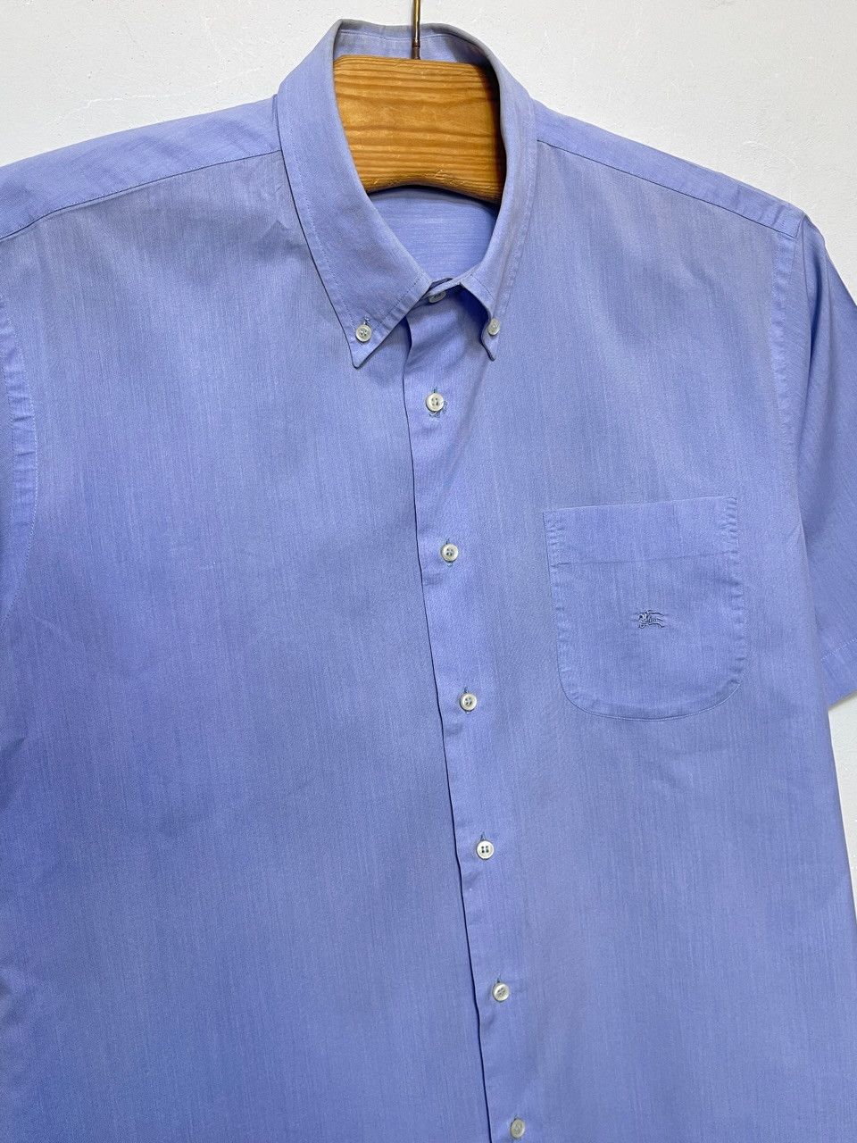 Burberry 🔥 Burberry shirt short sleeve blue xl cotton summer Size US XL / EU 56 / 4 - 4 Thumbnail