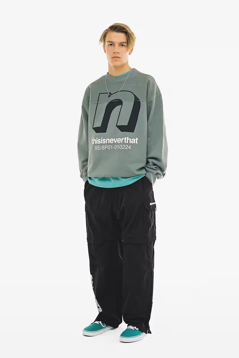 thisisneverthat 2019 SE/SP01-010224 tnt heather ash grey patchwork crewneck Size US M / EU 48-50 / 2 - 15 Thumbnail