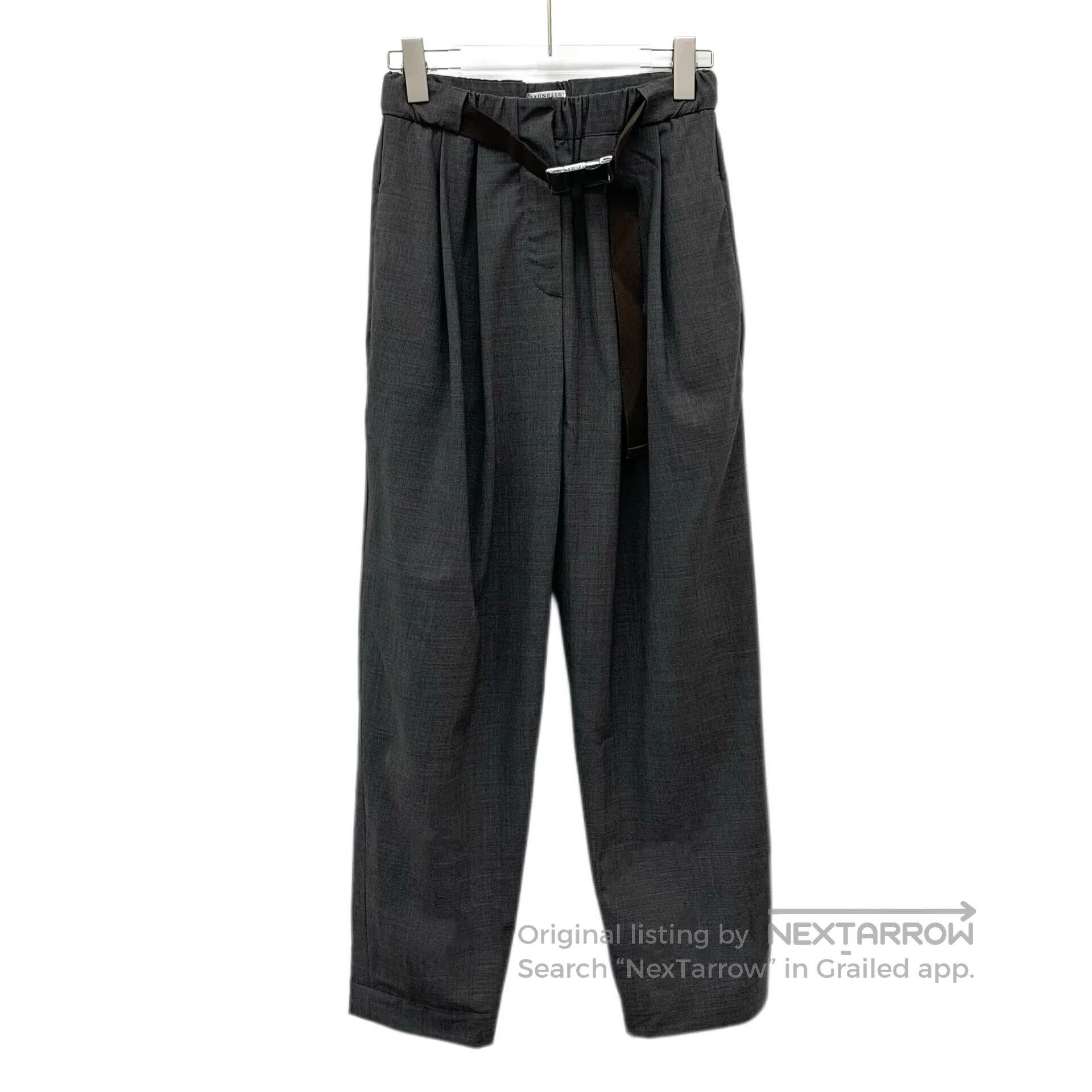 Brunello Cucinelli Brunello Cucinelli size XS Gray belt design wool trousers| Size US 27 - 1 Thumbnail