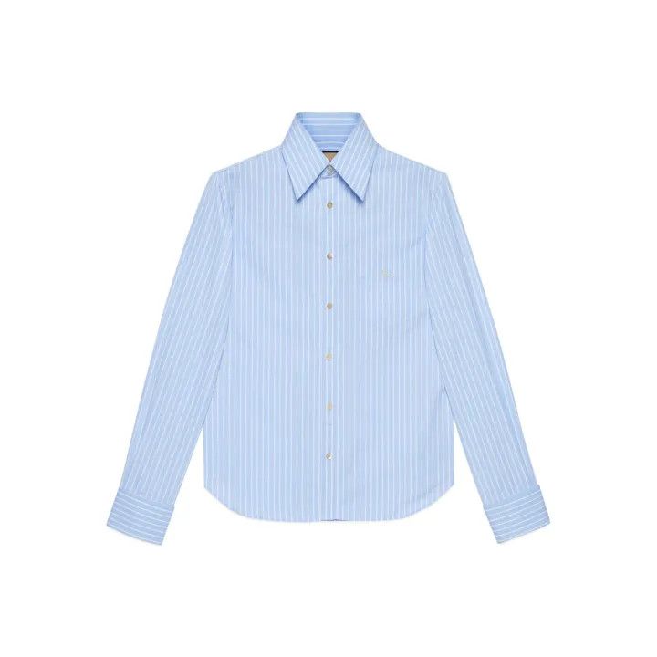 Gucci Gucci Embroidered Stripe Long Sleeve Shirt Size US M / EU 48-50 / 2 - 1 Thumbnail