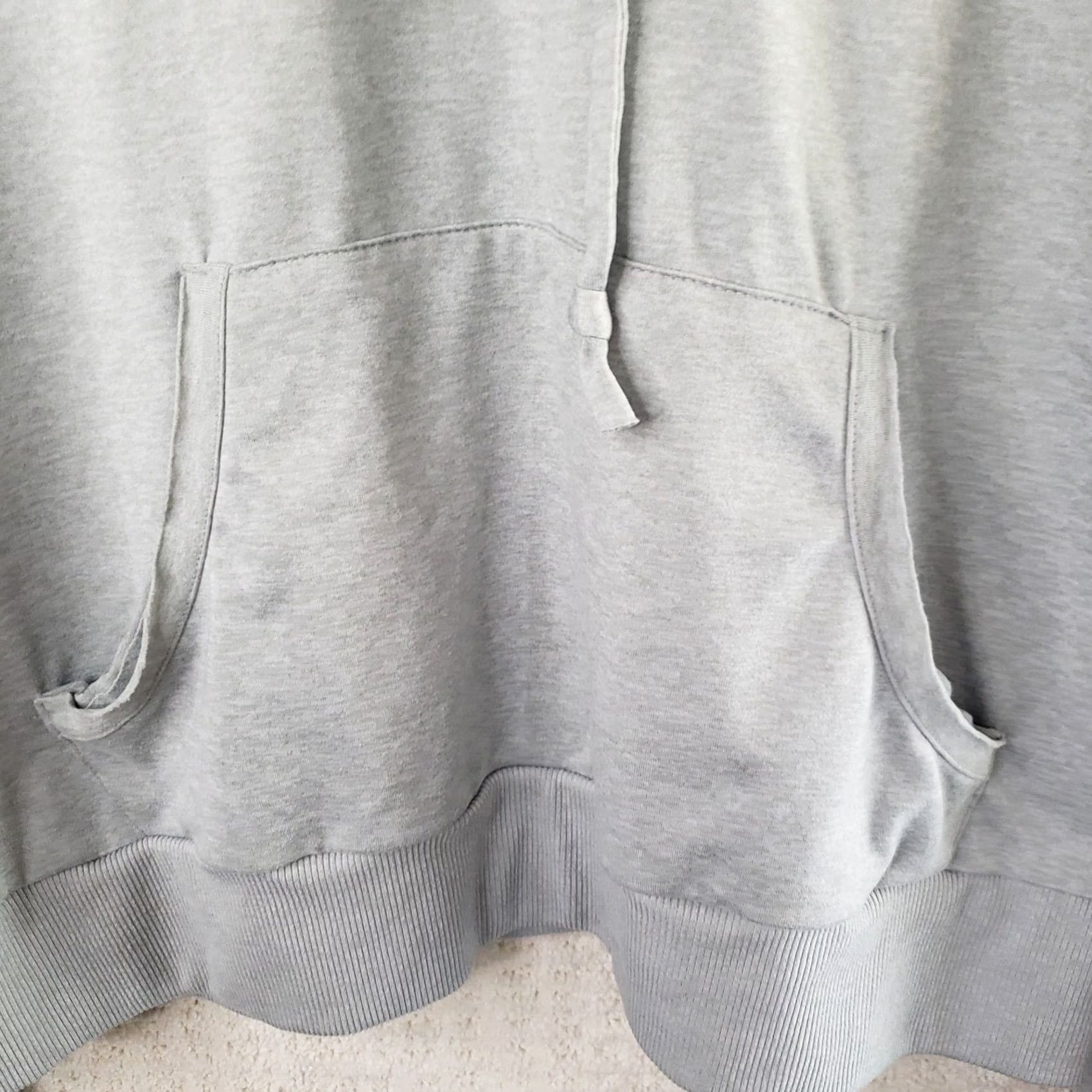 Vintage MARIKA Women's L Gray Lightweight HOODIE Long Sleeve Thumb Hole Kangaroo Pockets Pullover Casual Activewear Womens Size L / US 10 / IT 46 - 5 Thumbnail