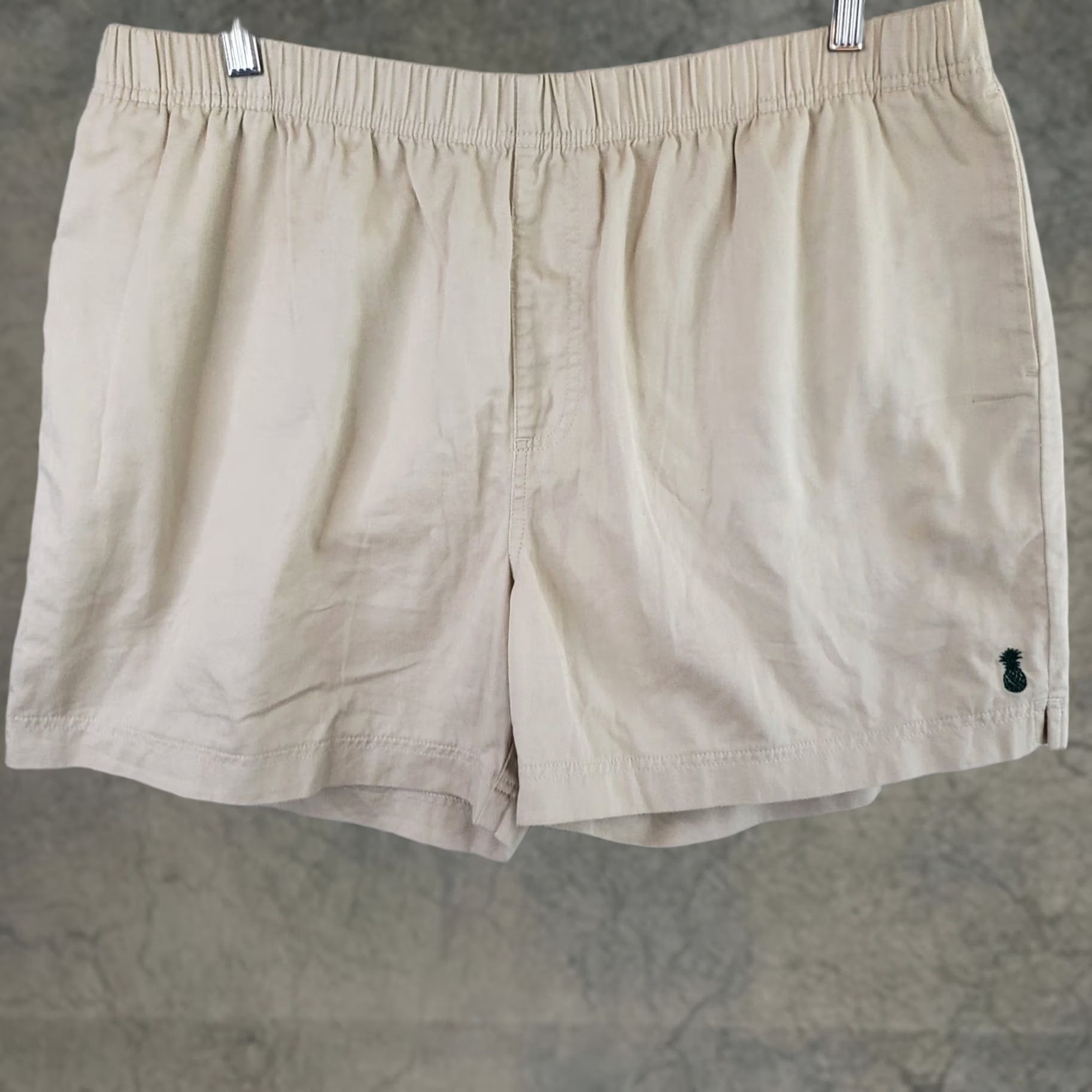 Chubbies Chubbies Easy Shorts Mens 2XL Khaki Elastic Waist Drawstring Bermuda Chino Shorts Casual Travel Size US 39 - 1 Thumbnail