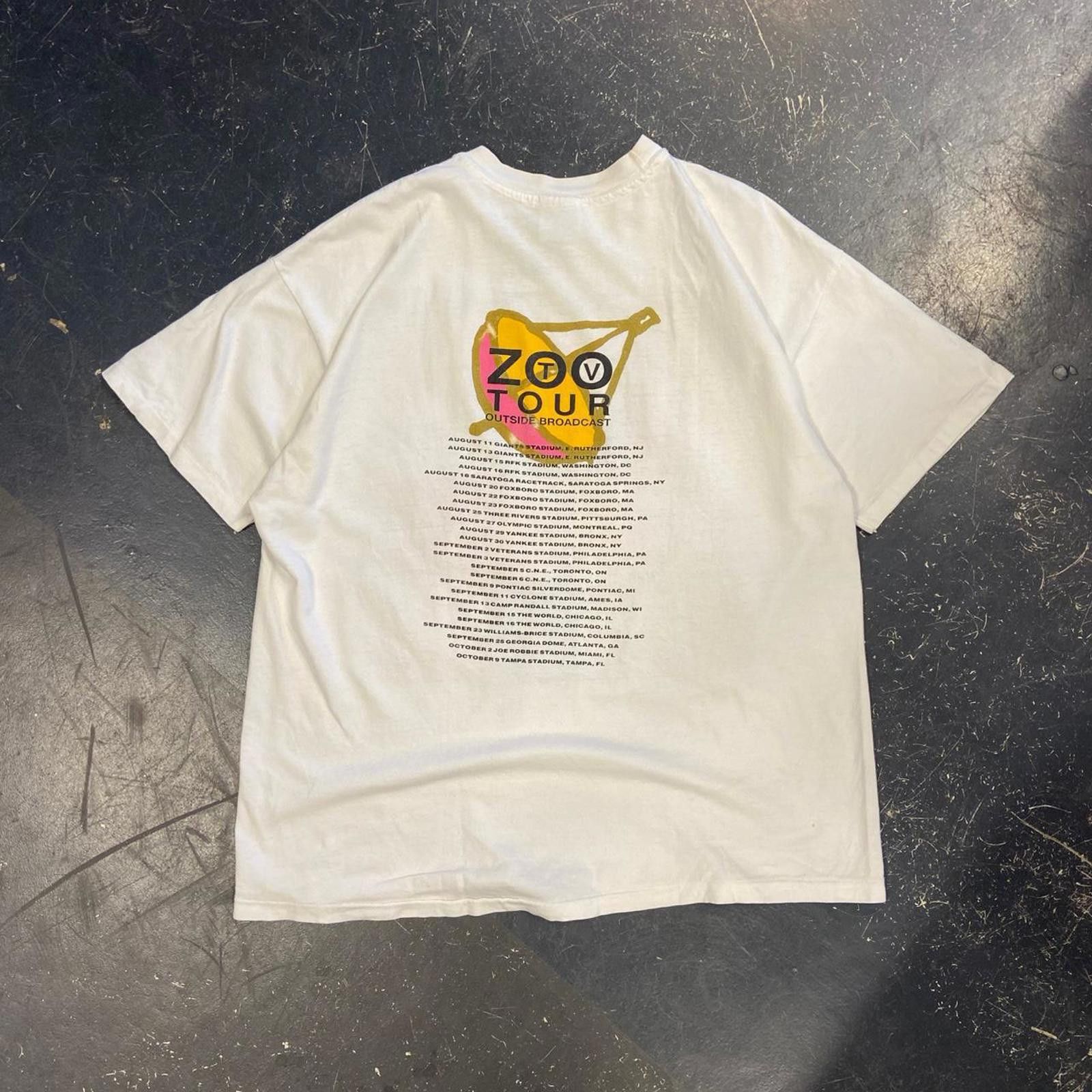 Hanes Vintage 1992 U2 Zoo Tv Tour Tee Size US XL / EU 56 / 4 - 6 Thumbnail