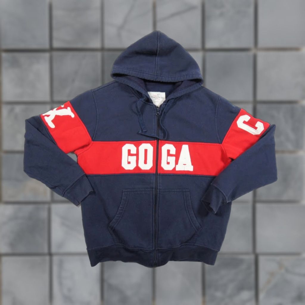 CO Goga & Co Hoodie Mens Large Blue Full Zip Colorblock Sweater Designer Sweatshirt Jacket Size US L / EU 52-54 / 3 - 1 Thumbnail
