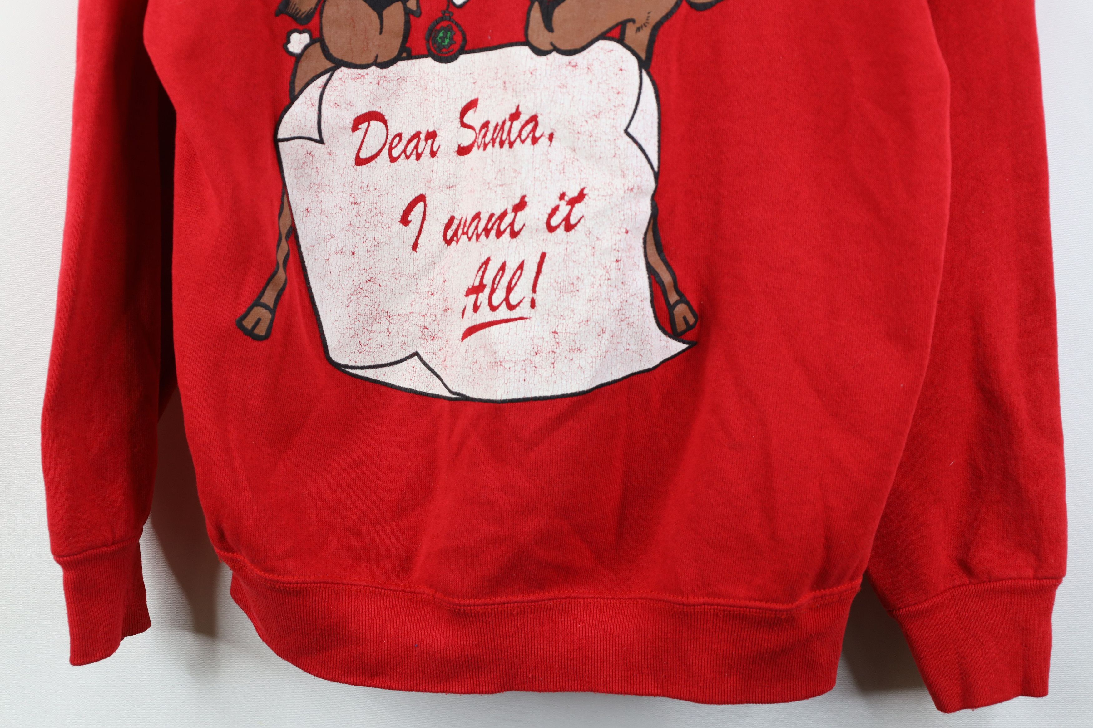 Vintage Vintage 70s 80s Christmas Santa I Want It All Sweatshirt USA Size M / US 6-8 / IT 42-44 - 3 Thumbnail