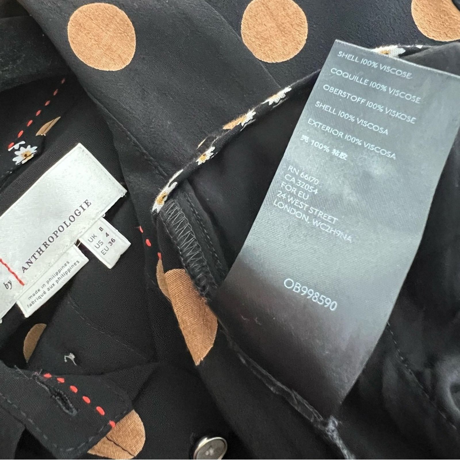 Anthropologie NWT Anthropologie Loveland Wide-Leg Jumpsuit Polka Dots 4 Size 27" / US 4 / IT 40 - 14 Thumbnail