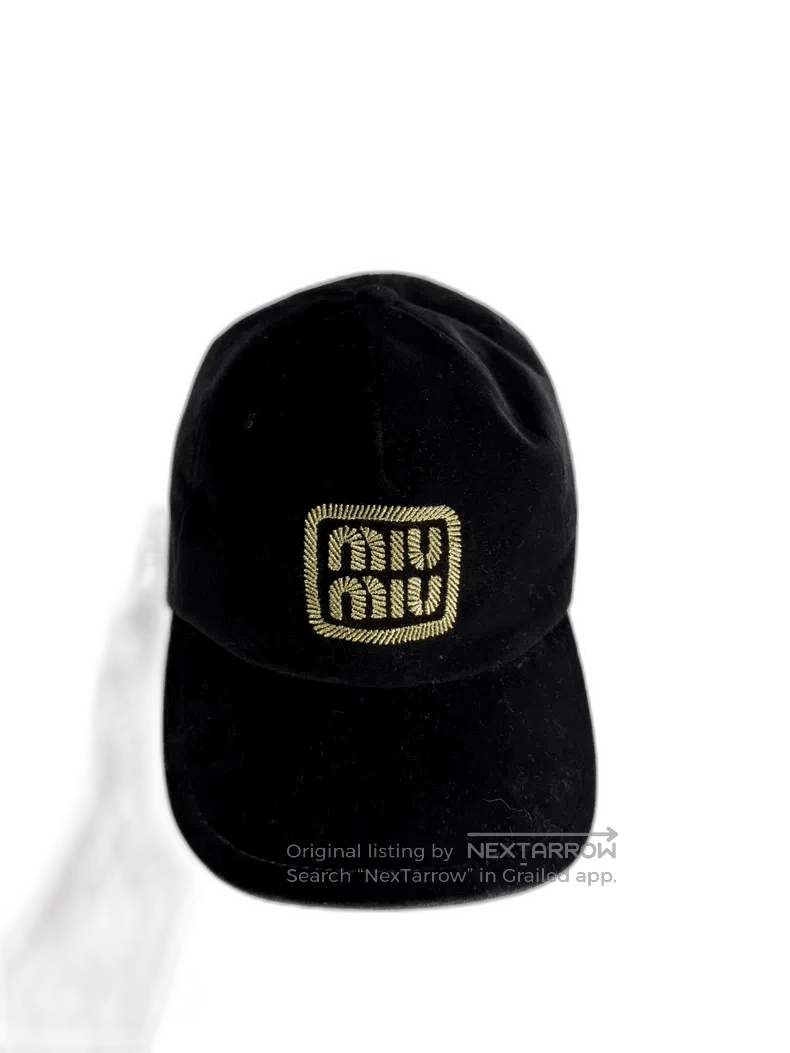 Miu Miu Miu Miu Black Velvet Baseball Cap-yf. Size ONE SIZE - 1 Thumbnail