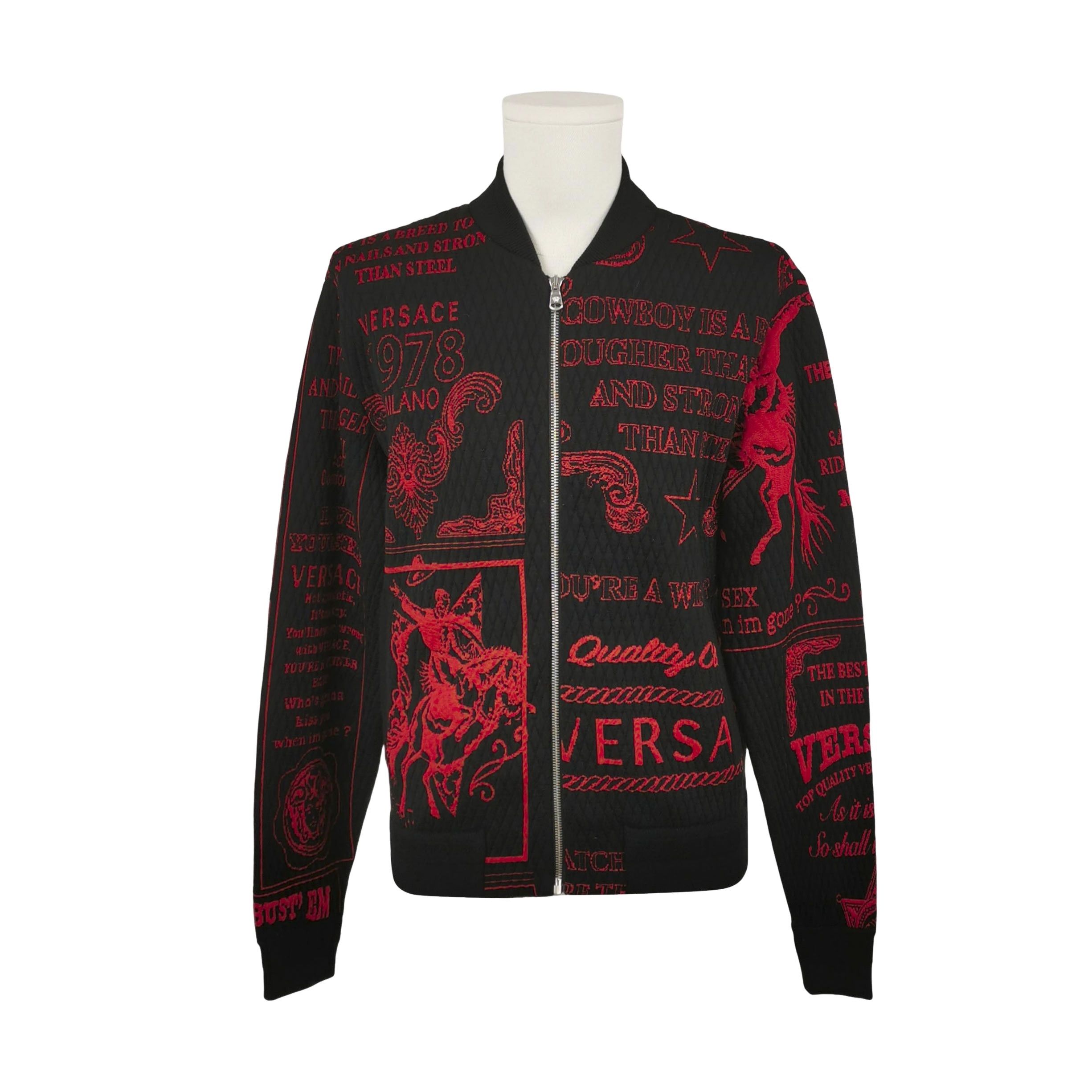 Versace Versace Wool Intarsia Graphic Zip Jacket S Size US S / EU 44-46 / 1 - 1 Thumbnail