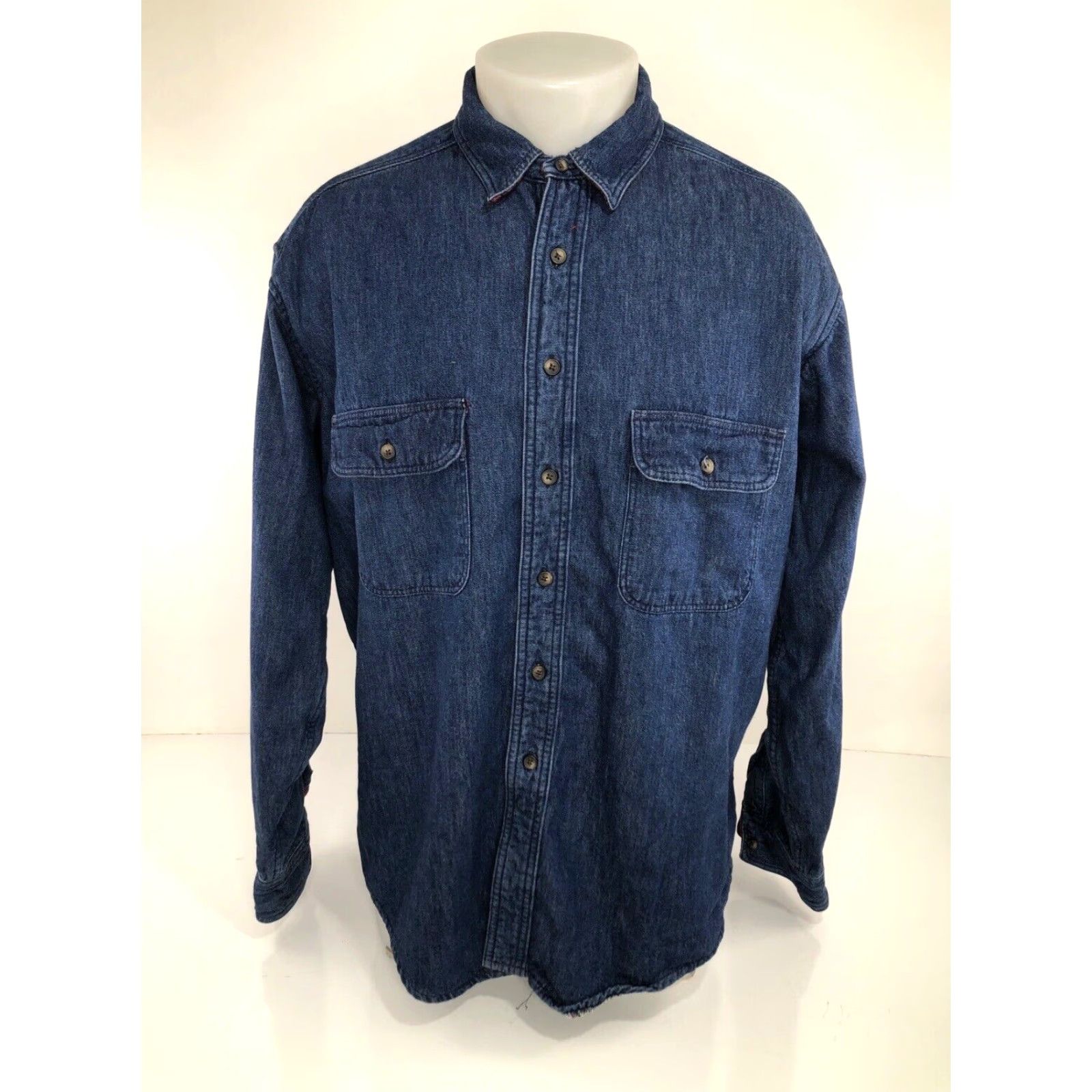 Vintage L.L. Bean Denim Shacket L Shirt Jacket Flannel Lined Heavy Duty Mens L Blue Size US L / EU 52-54 / 3 - 2 Thumbnail
