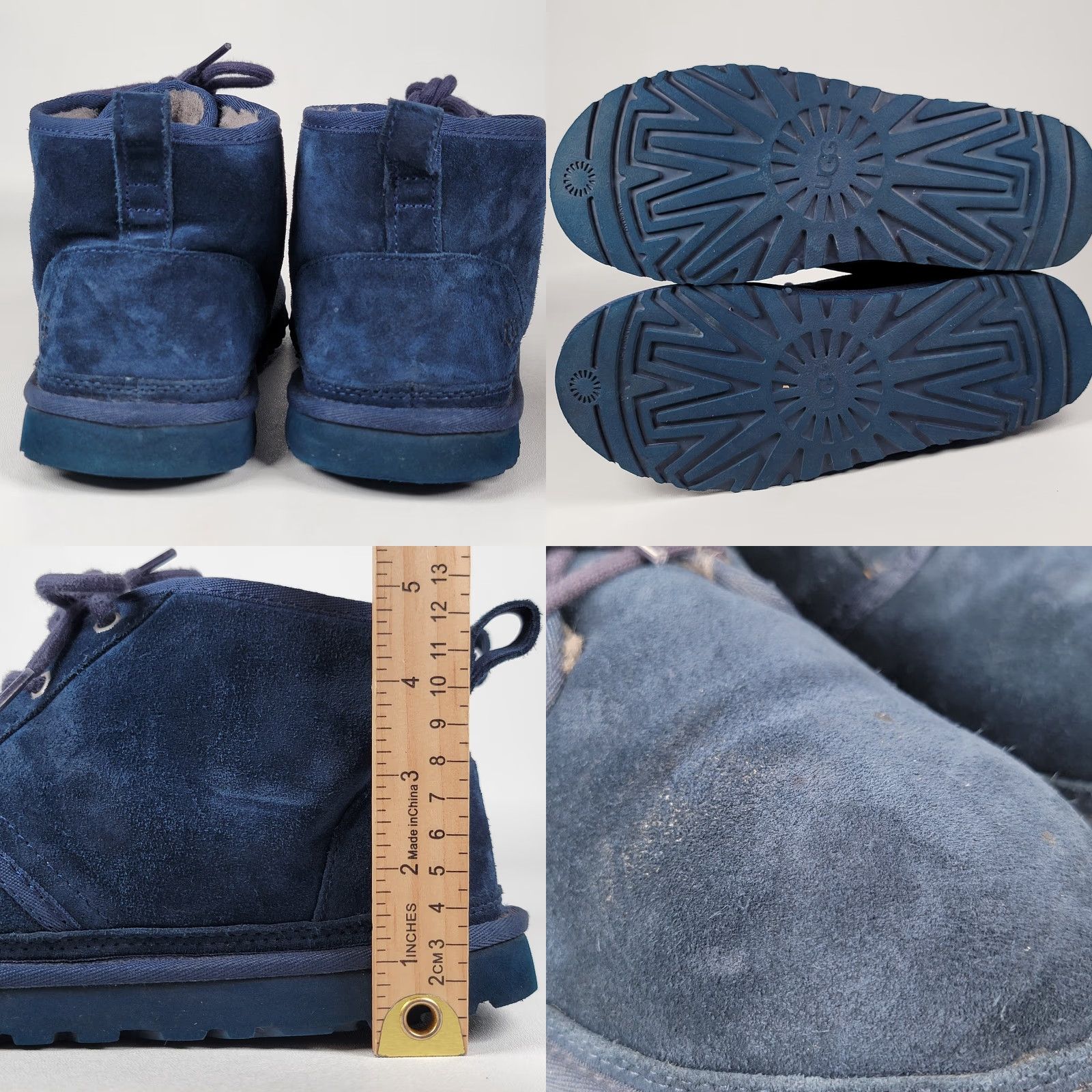 Ugg UGG Boots Men Neumel Suede Chukka Navy 3236 Size 10 Casual Travel Wool Lined Round Toe Lace Up Shoes Mens Size US 10 / EU 43 - 8 Thumbnail