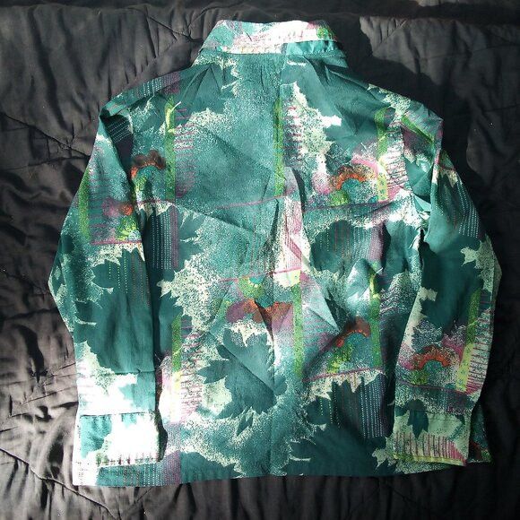 Vintage Vintage 70s Abstract Geometric Polyester Disco Shirt Size US L / EU 52-54 / 3 - 5 Thumbnail