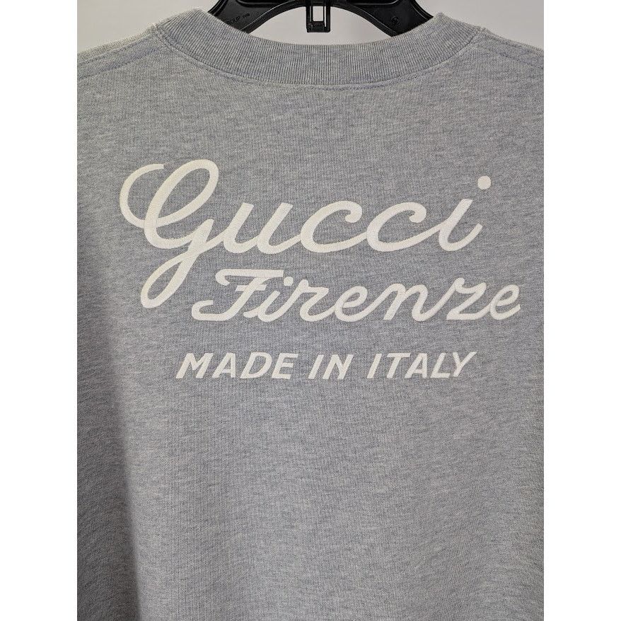 Gucci o1rshd1 Cotton Jersey Crewneck Sweatshirt in Grey Melange Size US S / EU 44-46 / 1 - 12 Thumbnail