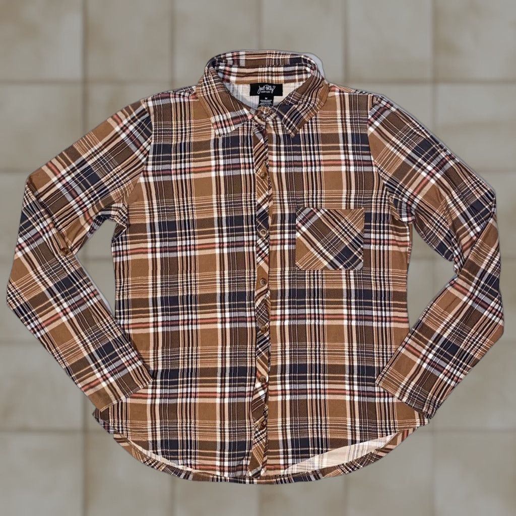 Pinko VINTAGE Just Polly New York Plaid Shirt Button-Up Long Sleeve M Brown Women Womens Regular Size M / US 6-8 / IT 42-44 - 1 Thumbnail