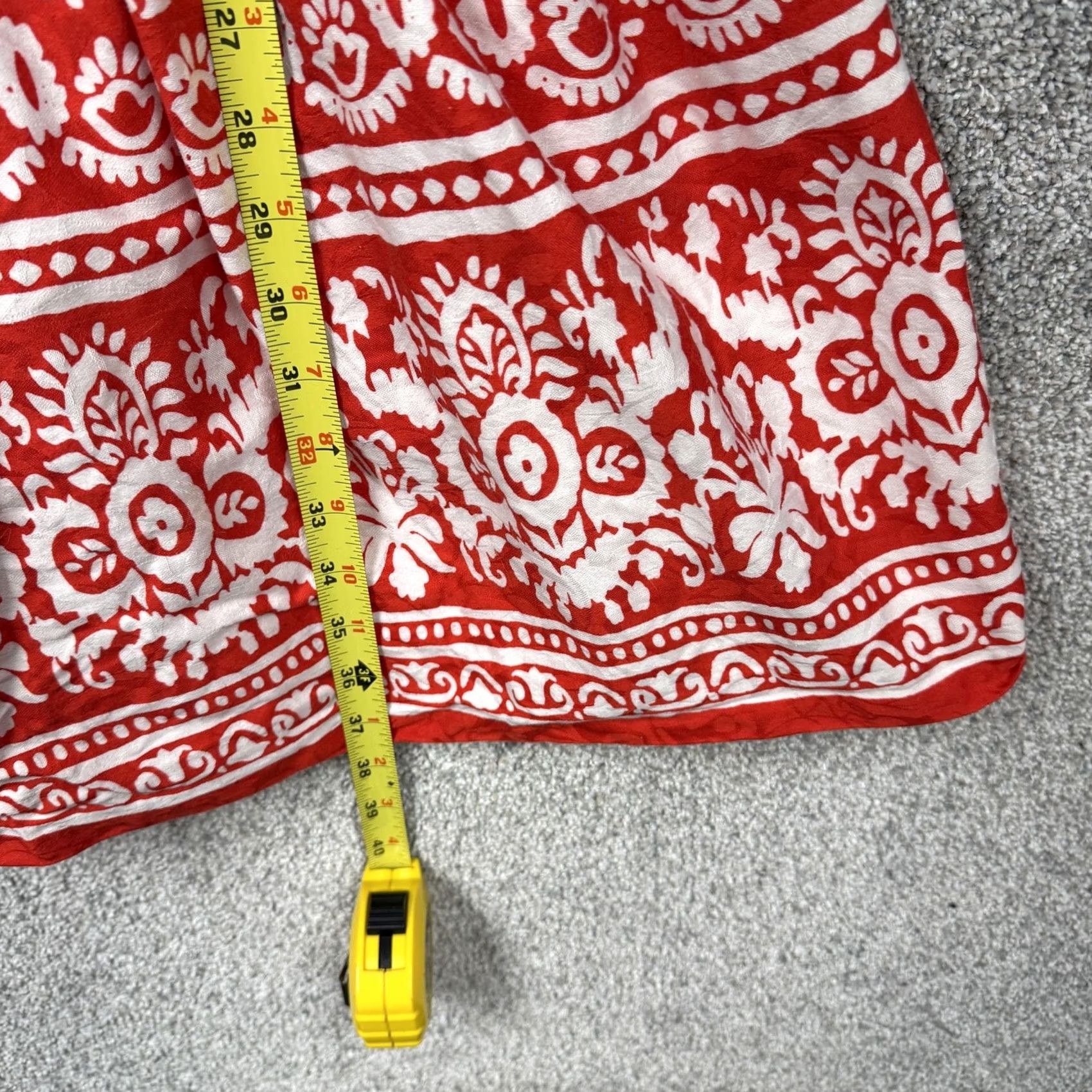 Jones New York Jones New York Dress Sleeveless Fit & Flare Jacquard Red Floral Knee Length Women 4 Garden Boho Party/Cocktail Summer Size S / US 4 / IT 40 - 3 Thumbnail