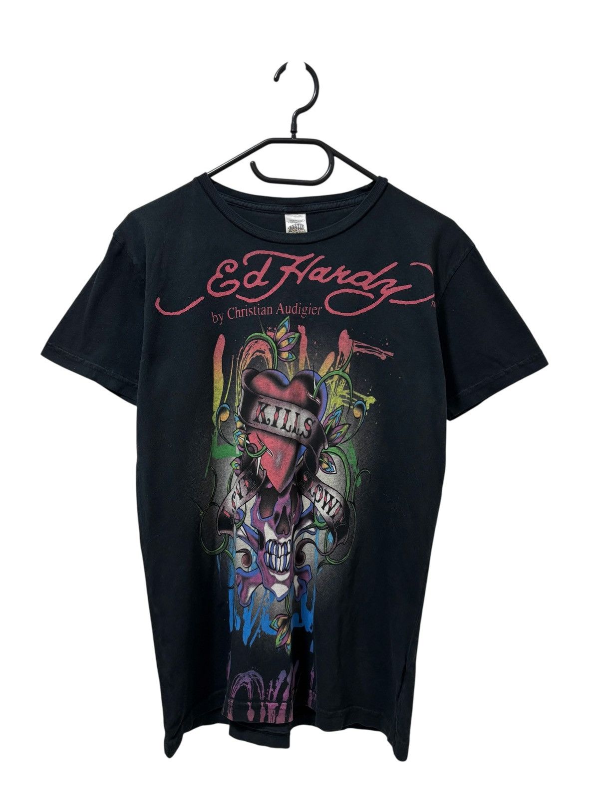 Ed Hardy Vintage Y2K Ed Hardy by Christian Audigier TShirt Kills Love Size US S / EU 44-46 / 1 - 1 Thumbnail
