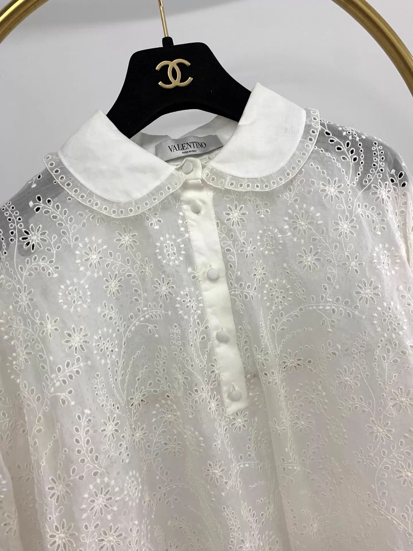 Valentino Valentino White Cutout Shirt 42 Size M / US 6-8 / IT 42-44 - 2 Thumbnail