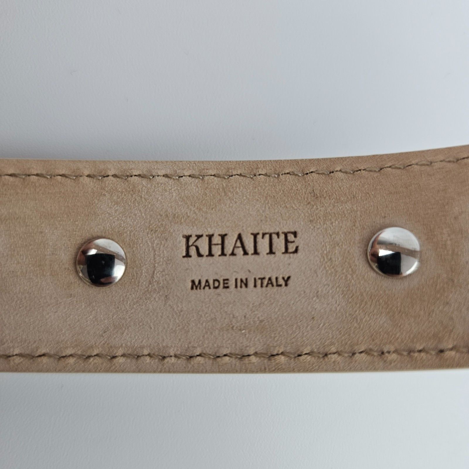 KHAITE KHAITE Benny Dark Ivory Leather Silver Studs Belt Size ONE SIZE - 7 Thumbnail