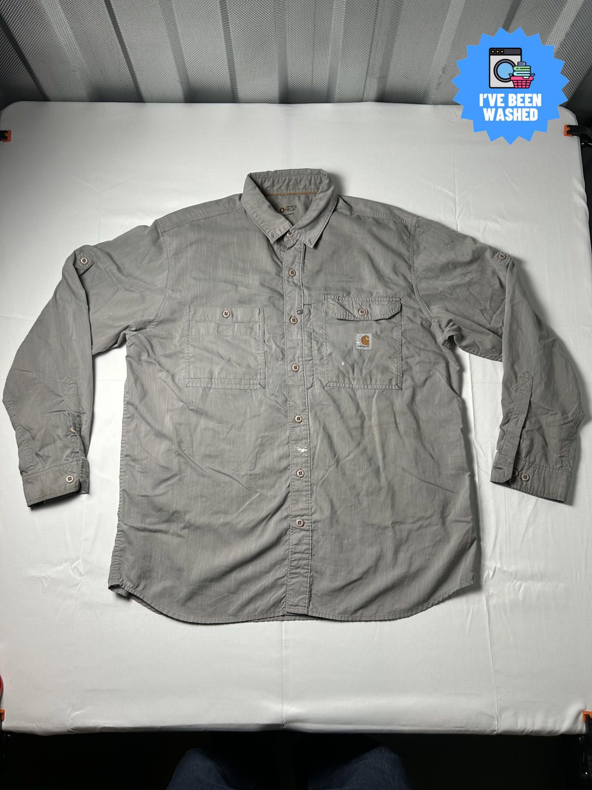 Carhartt Carhartt Pocket Shirt Heavyweight Overshirt Workwear Grey Size US XL / EU 56 / 4 - 1 Thumbnail