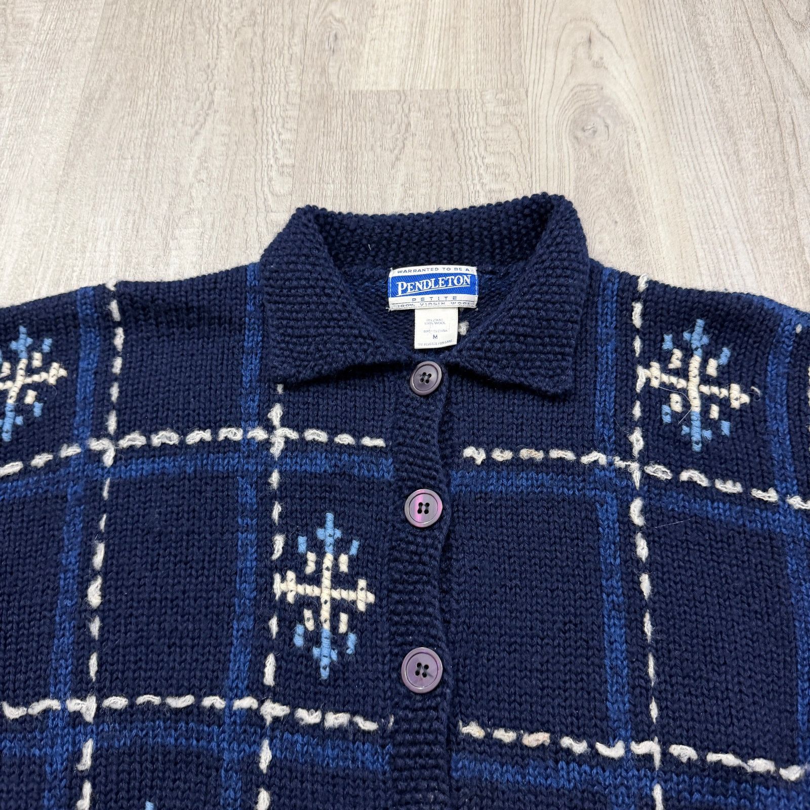 Pendleton Pendleton Knockabouts Cardigan Sweater Women's Medium Blue Size M / US 6-8 / IT 42-44 - 3 Thumbnail