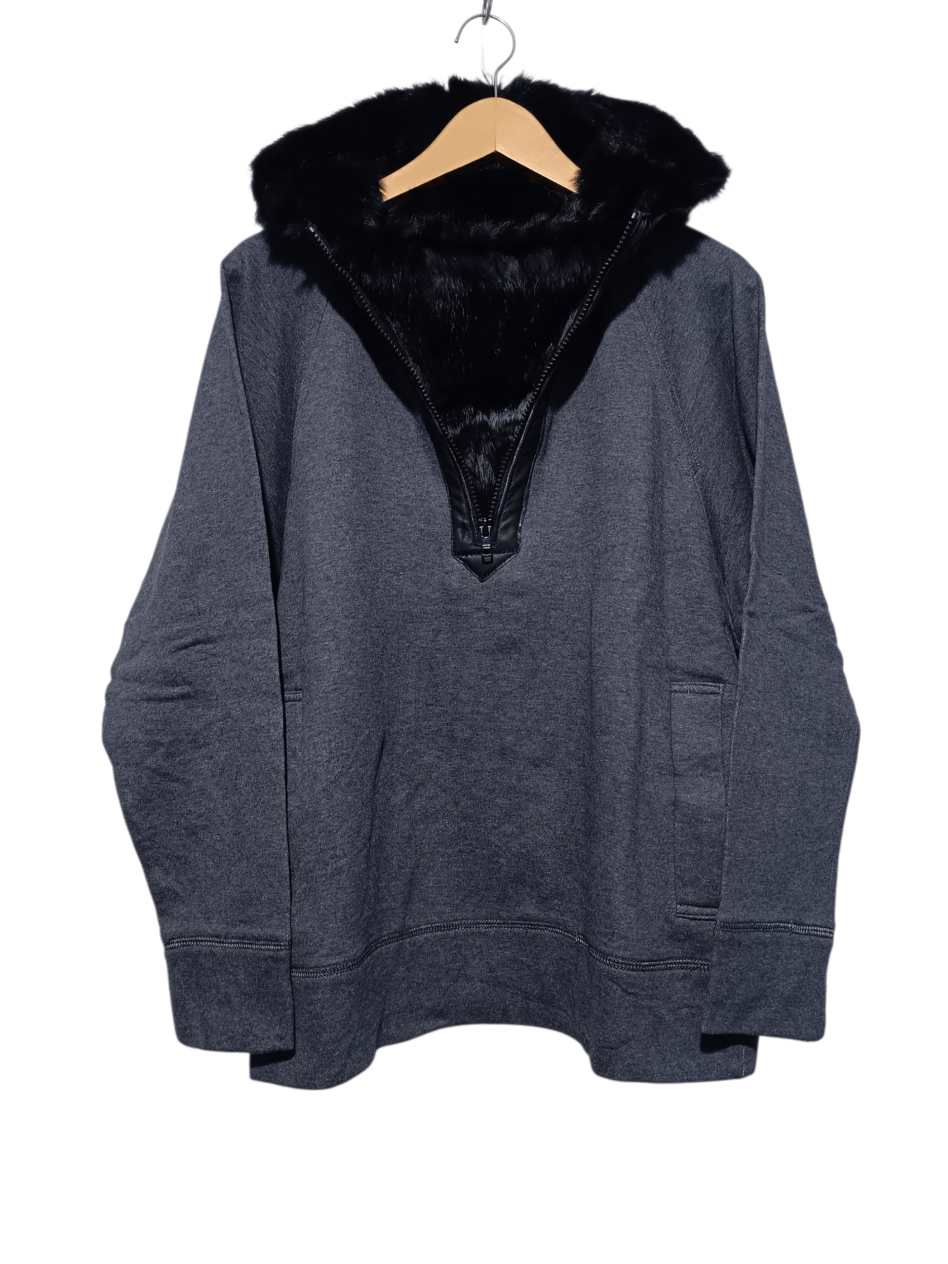 Japanese Brand Berardi Rabbit Fur Half Zip Hoodie Japanese Designer Size US M / EU 48-50 / 2 - 1 Thumbnail