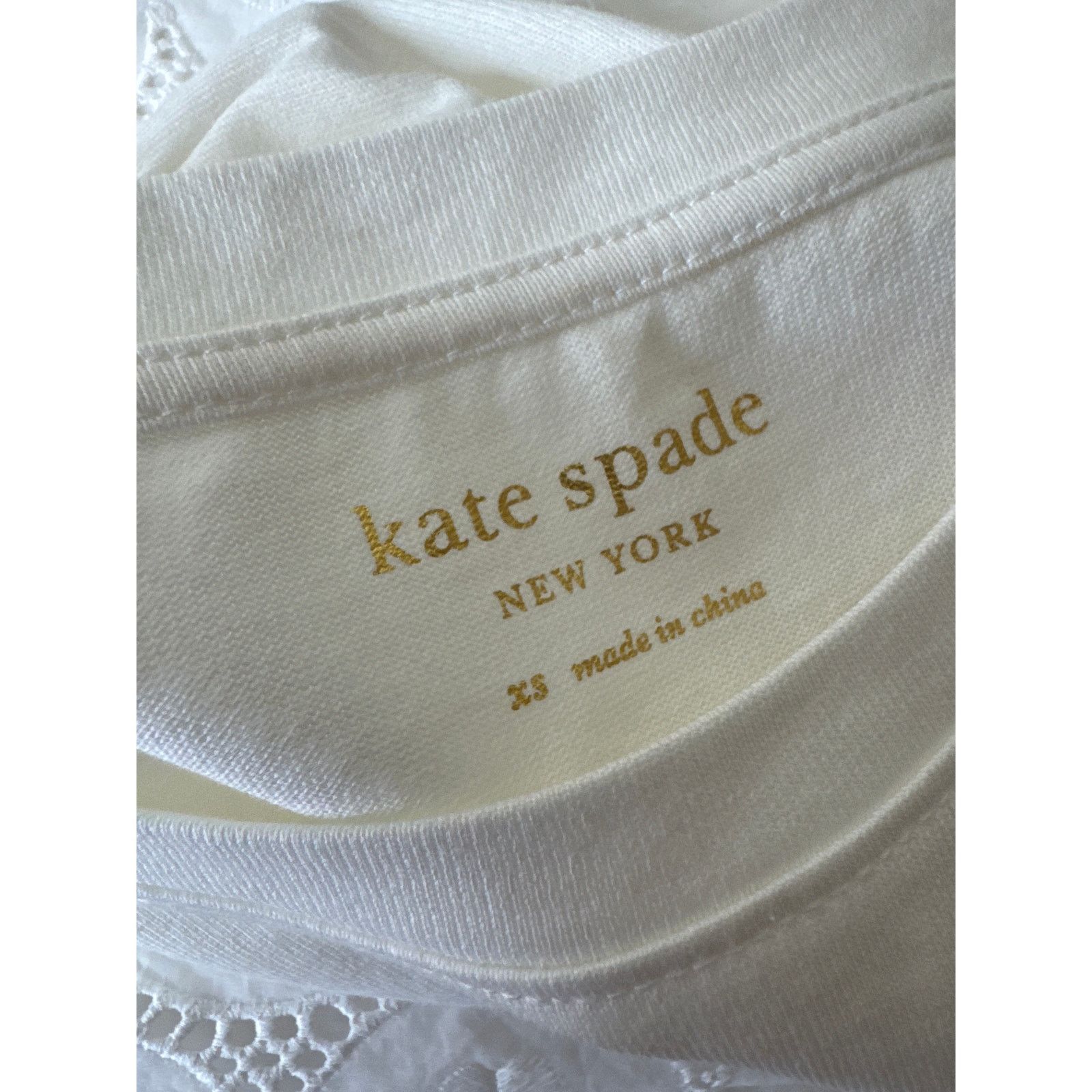 Kate Spade KATE SPADE Crewneck Puff Short Sleeve Belted Eyelet Dress Size XS / US 0-2 / IT 36-38 - 6 Thumbnail