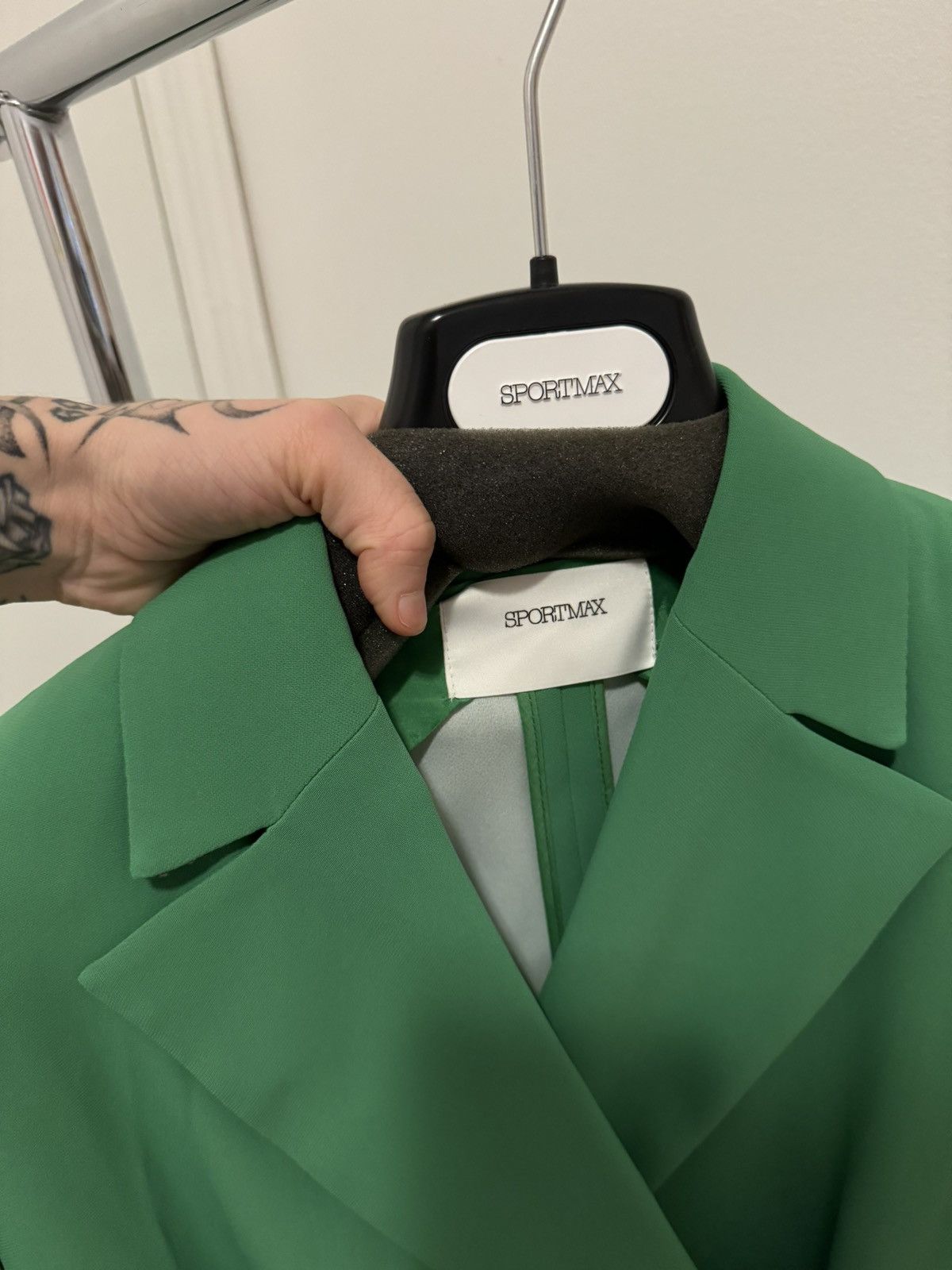 Sportmax Long Sleeve Twill Blazer - Sportmax - Green Size M / US 6-8 / IT 42-44 - 4 Thumbnail