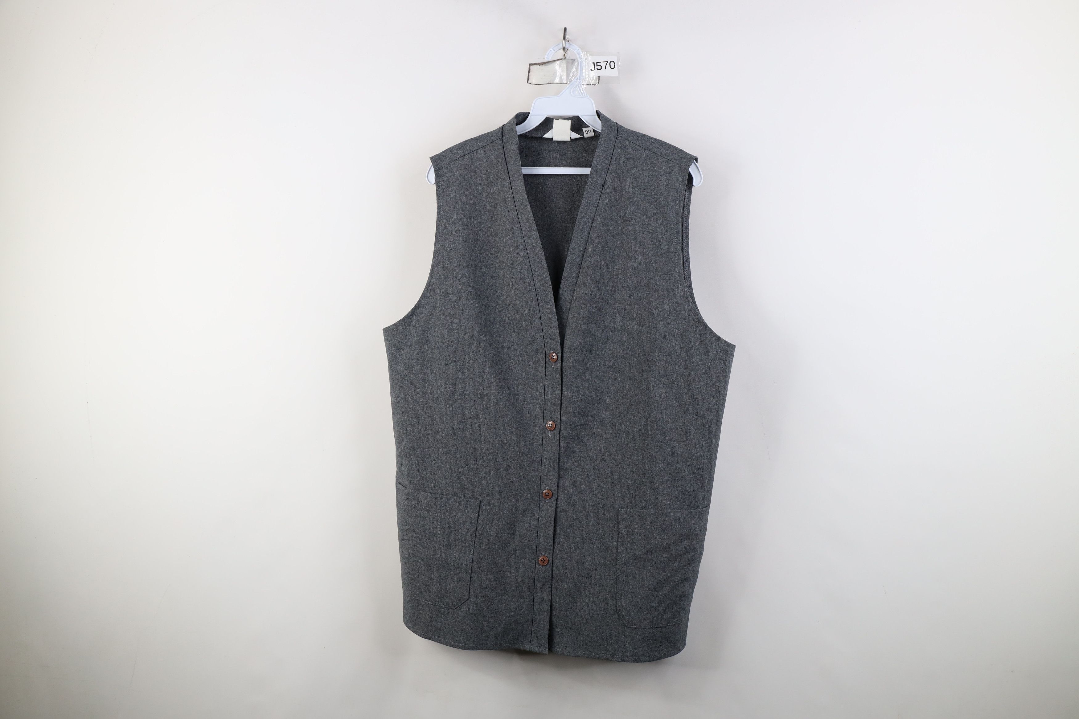 Levi's Vintage 70s Levis Knit Button Vest Jacket Heather Gray USA Size S / US 4 / IT 40 - 1 Thumbnail