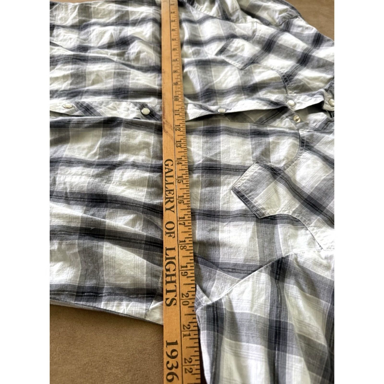 Roper Roper Mens Large Gray Plaid Button Down Shirt Western Wear Size US L / EU 52-54 / 3 - 6 Thumbnail