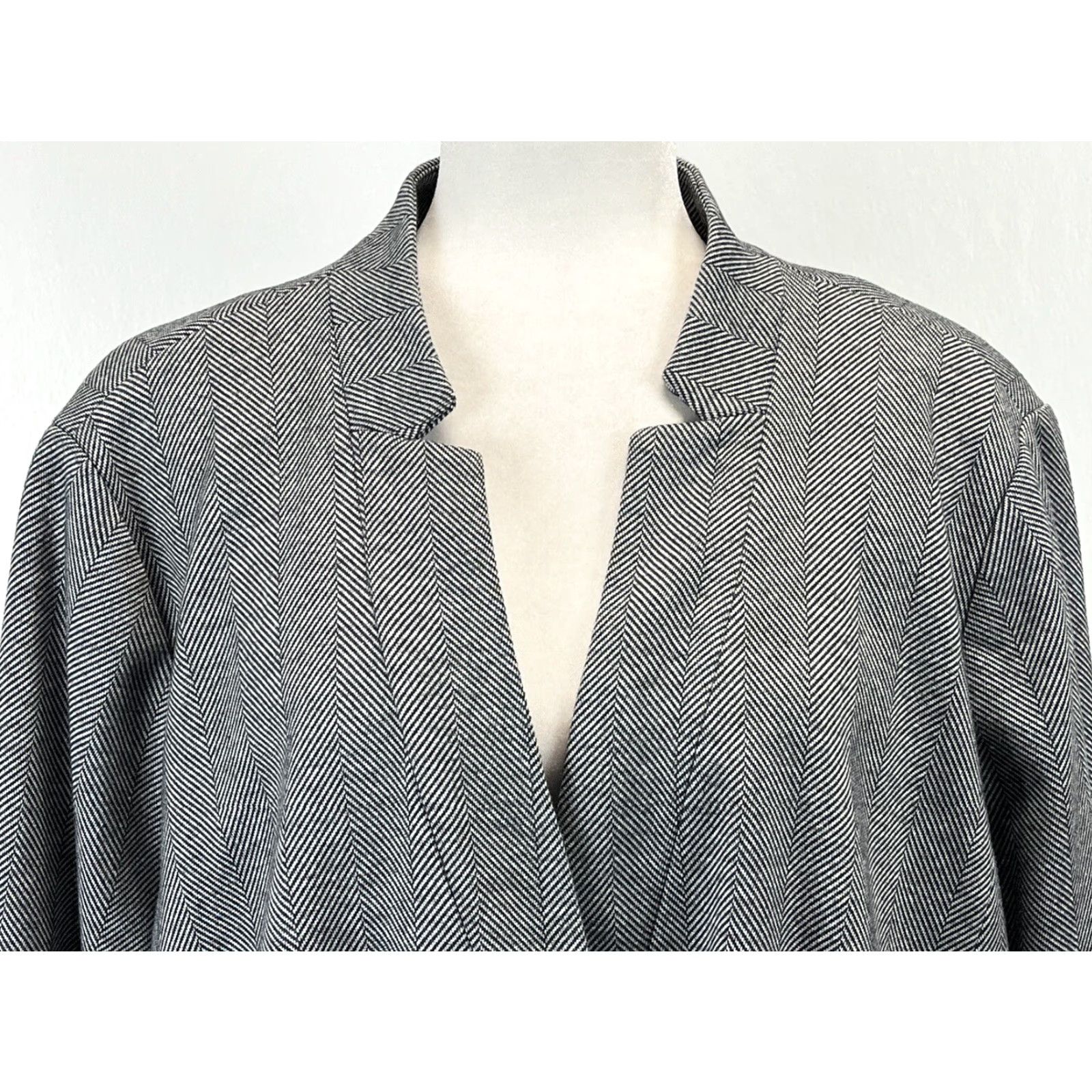 Talbots Talbots Aberdeen Blazer Women's 24W Gray Herringbone Single Button Blazer Size 4XL / US 24-26 - 5 Thumbnail