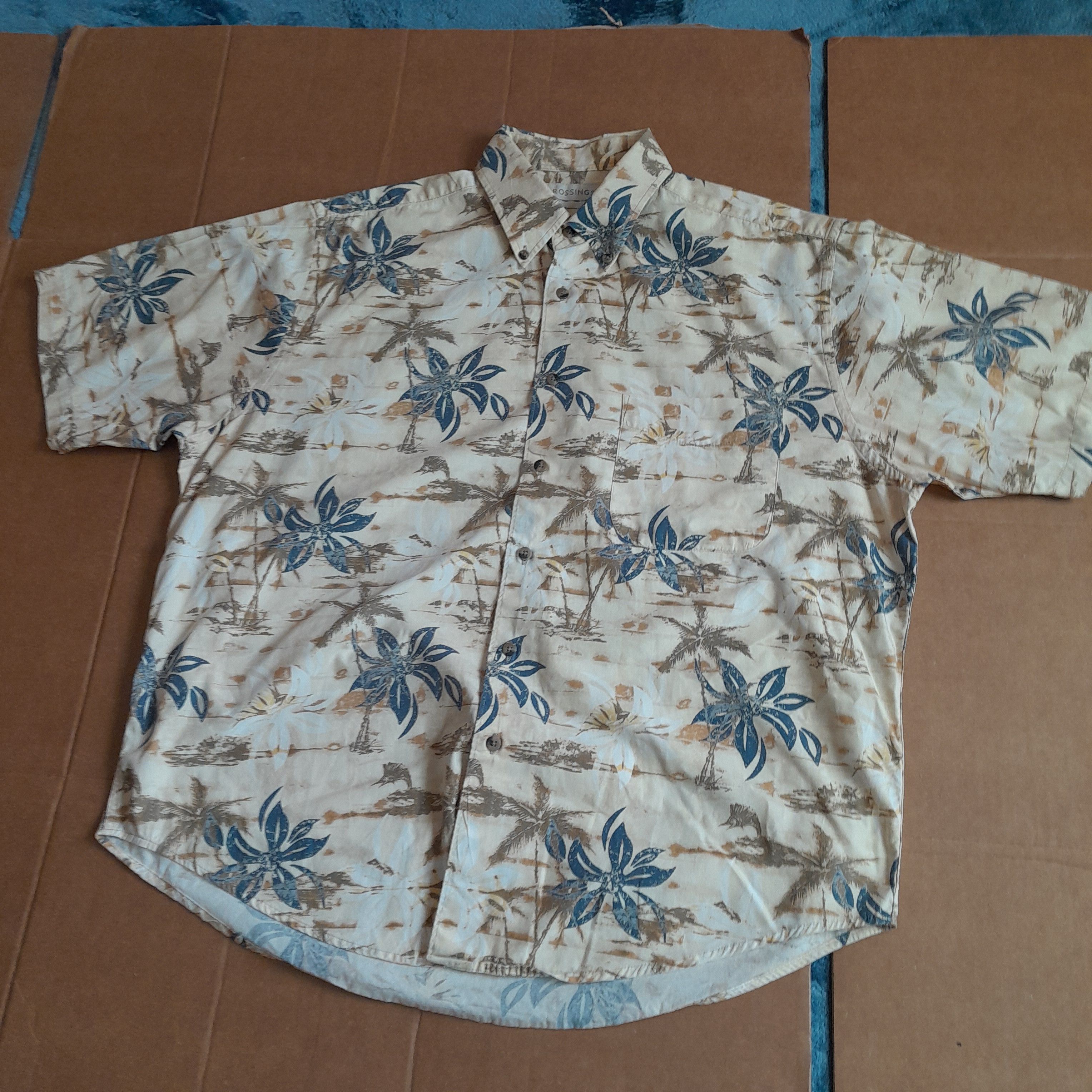 Other Crossings Men’s Polo Floral Shirt Multi-Color 100% Cotton Size US L / EU 52-54 / 3 - 1 Thumbnail