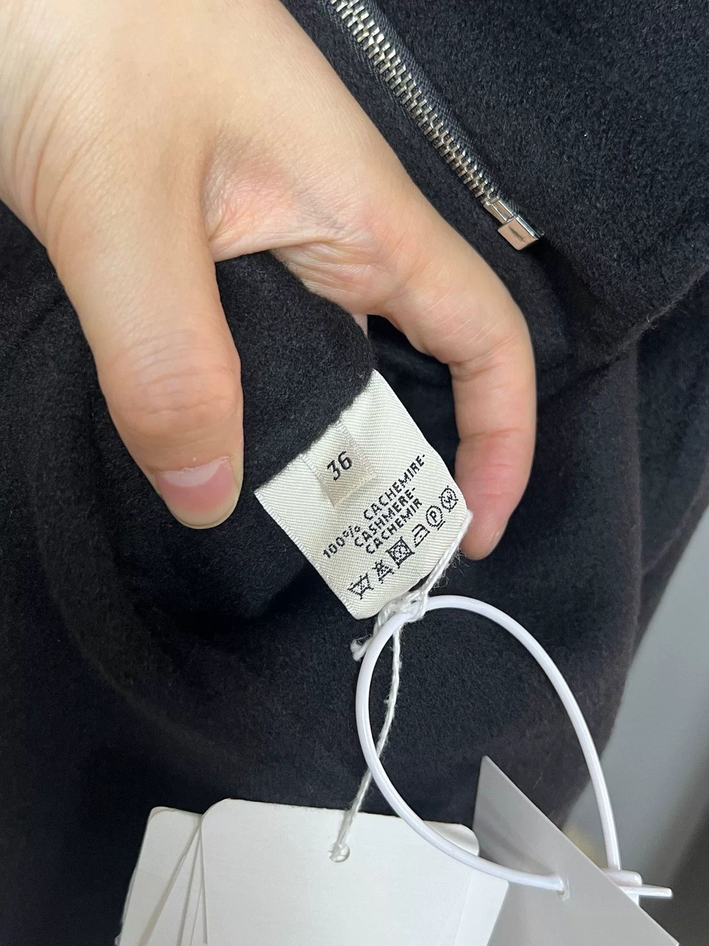 Hermes Hermes Black Collarless Wool Slant Zipper Jacket Size US 7 / EU 40 - 4 Thumbnail